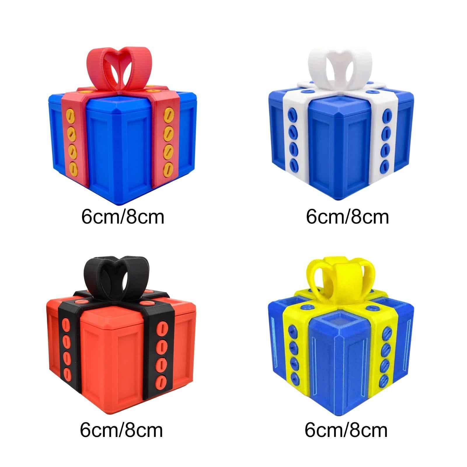 Annoying Gift Box with Screws Decorative Gift Box Storage Box Container Case Red 6cm