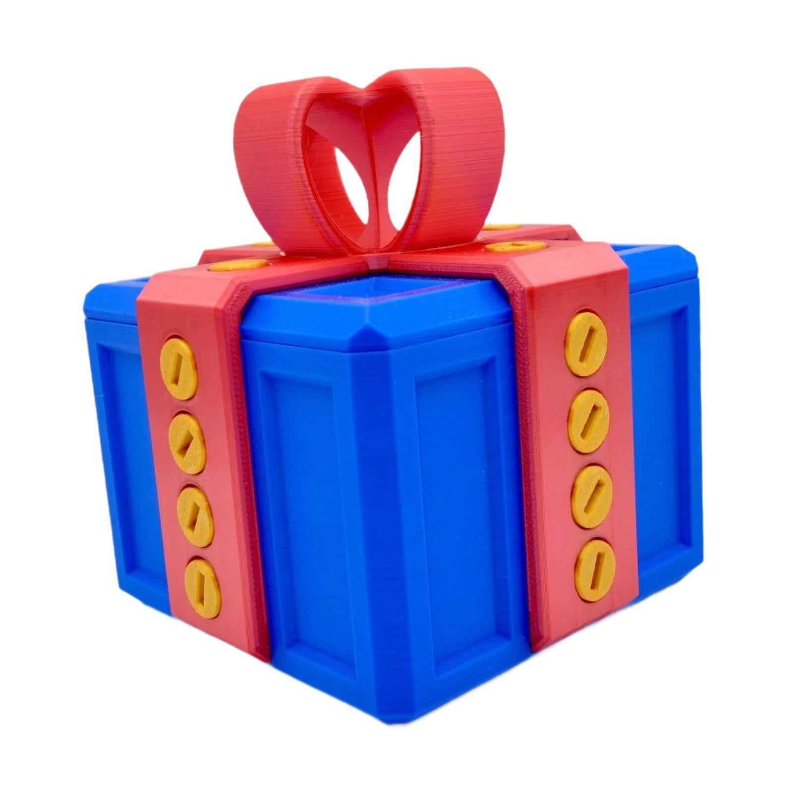 Annoying Gift Box with Screws Decorative Gift Box Storage Box Container Case Red 6cm