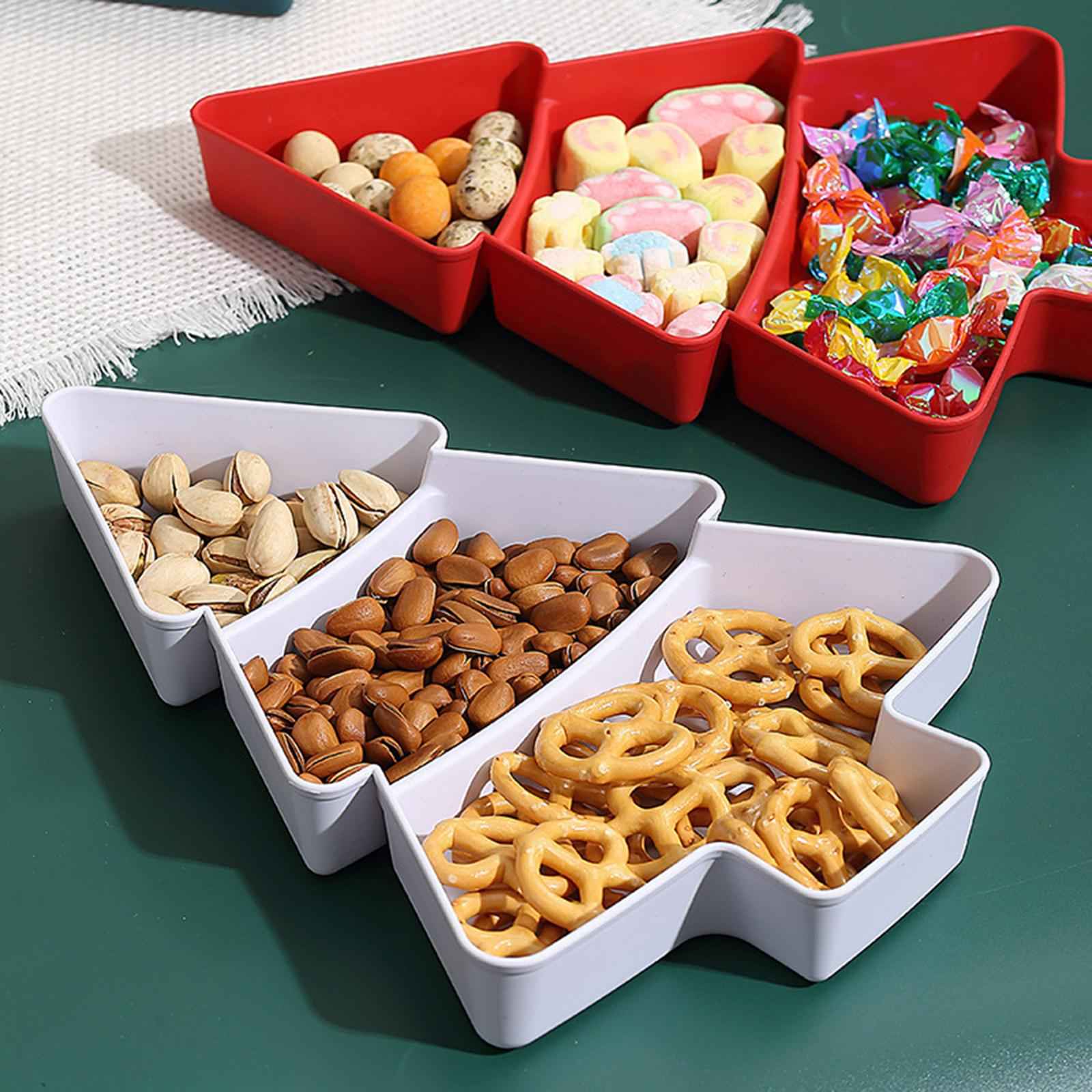 Christmas Tree Platter Nut and Candy Serving Tray for Dried Fruits Nuts Home Red