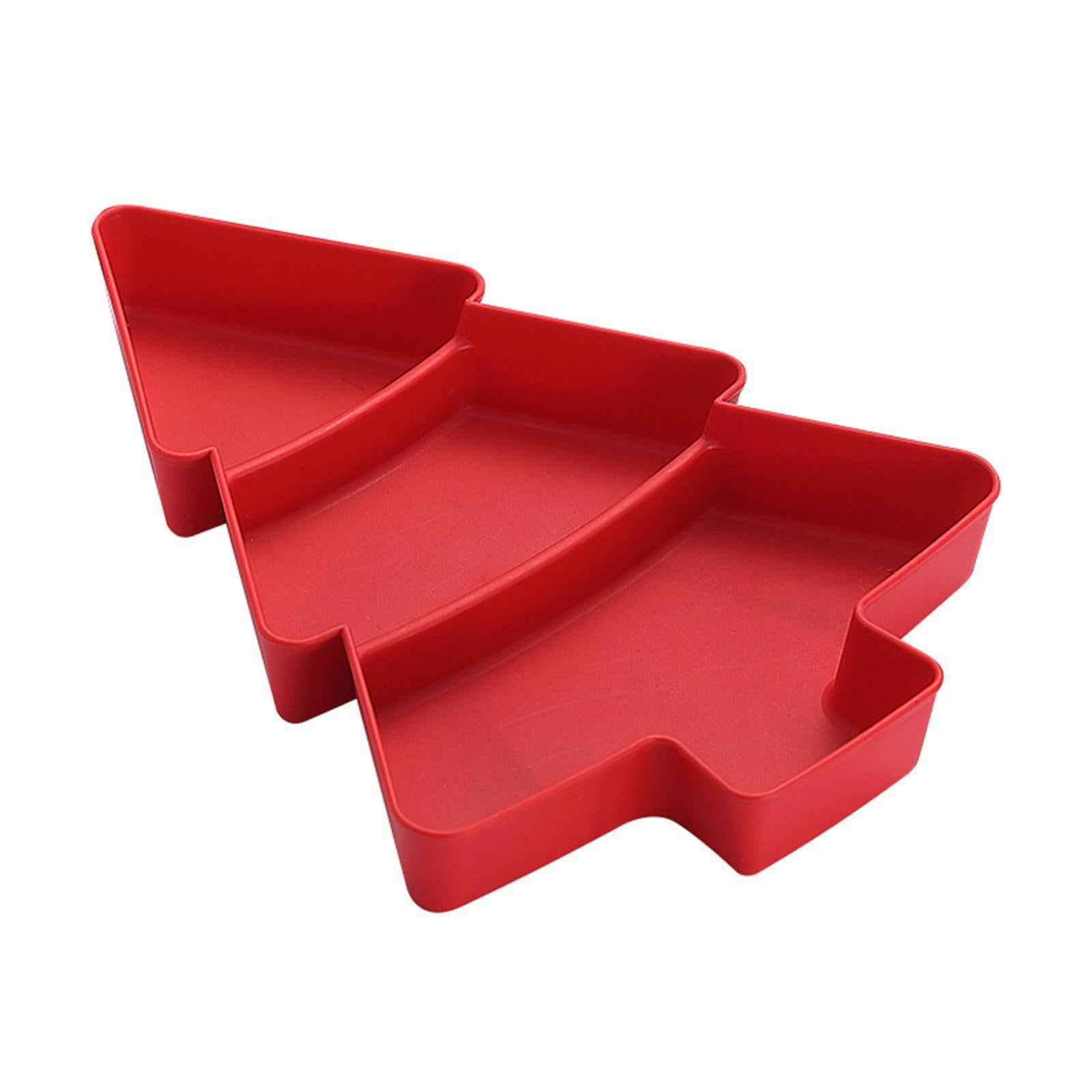 Christmas Tree Platter Nut and Candy Serving Tray for Dried Fruits Nuts Home Red