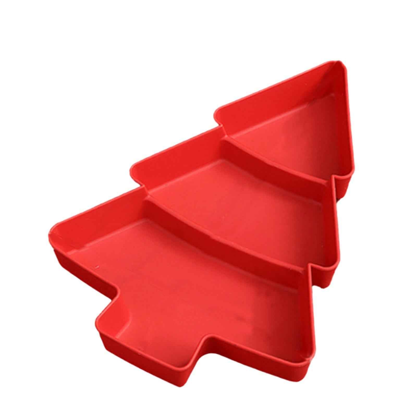 Christmas Tree Platter Nut and Candy Serving Tray for Dried Fruits Nuts Home Red