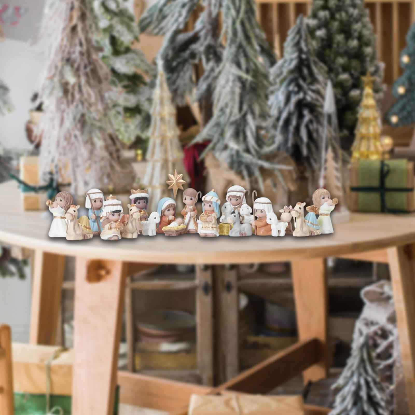 Christmas Figurines Nativity Set Collectible Desk Xmas Decor Christmas Gifts