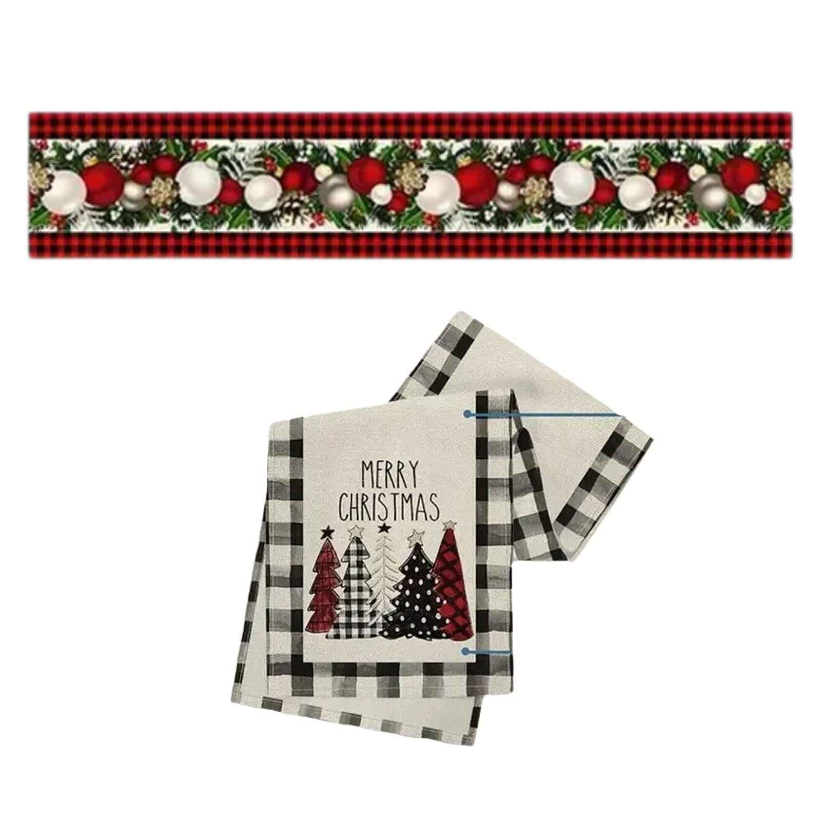 Halloween Table Runner 71 inch Long Rectangular Table Cover Xmas Table Cloth Xmas Trees Pattern