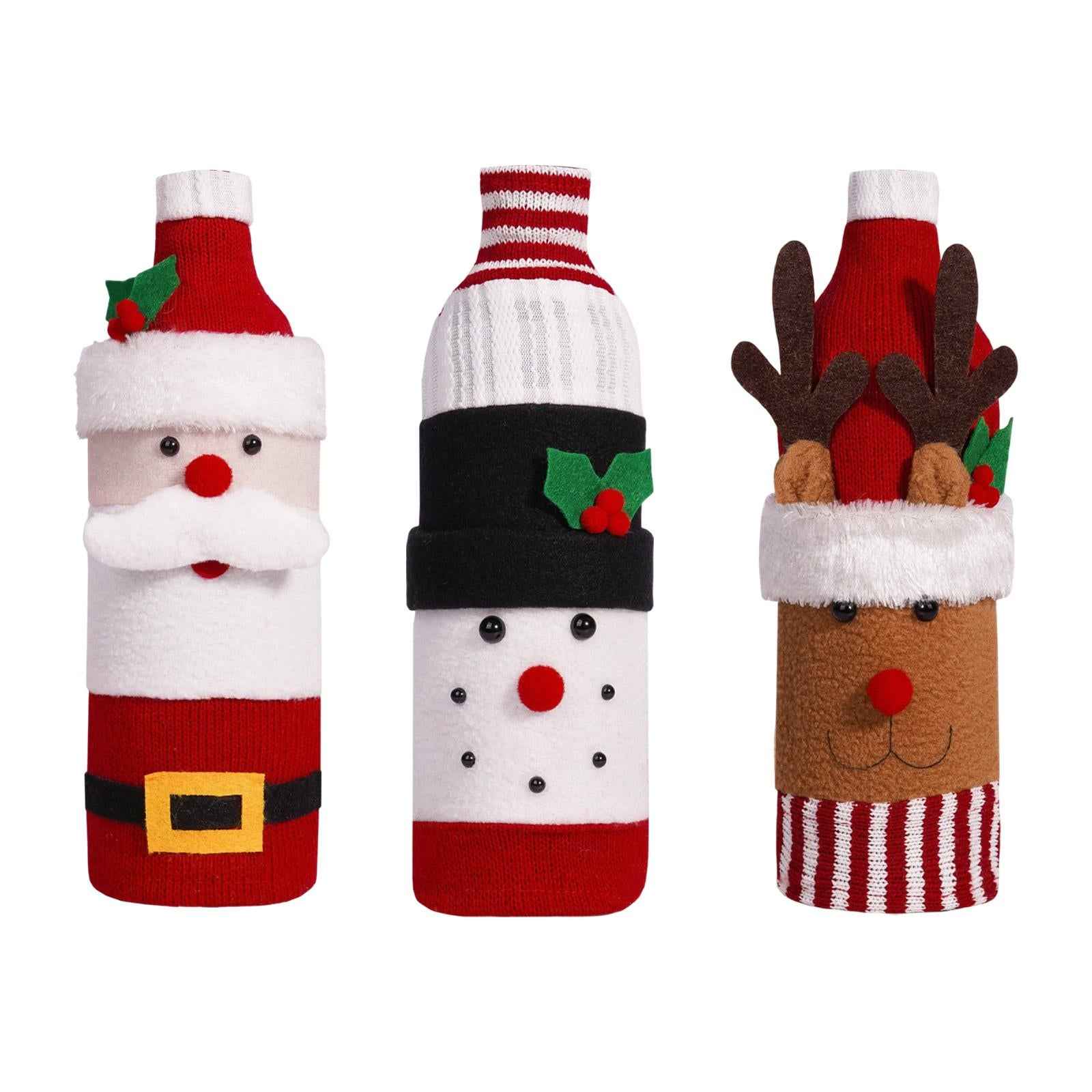 Christmas Wine Bottle Cover Tableware Dining Table Decor Xmas Bottle Clothes Santa Claus