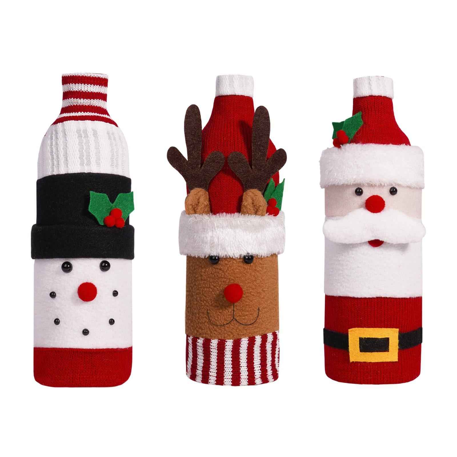 Christmas Wine Bottle Cover Tableware Dining Table Decor Xmas Bottle Clothes Santa Claus