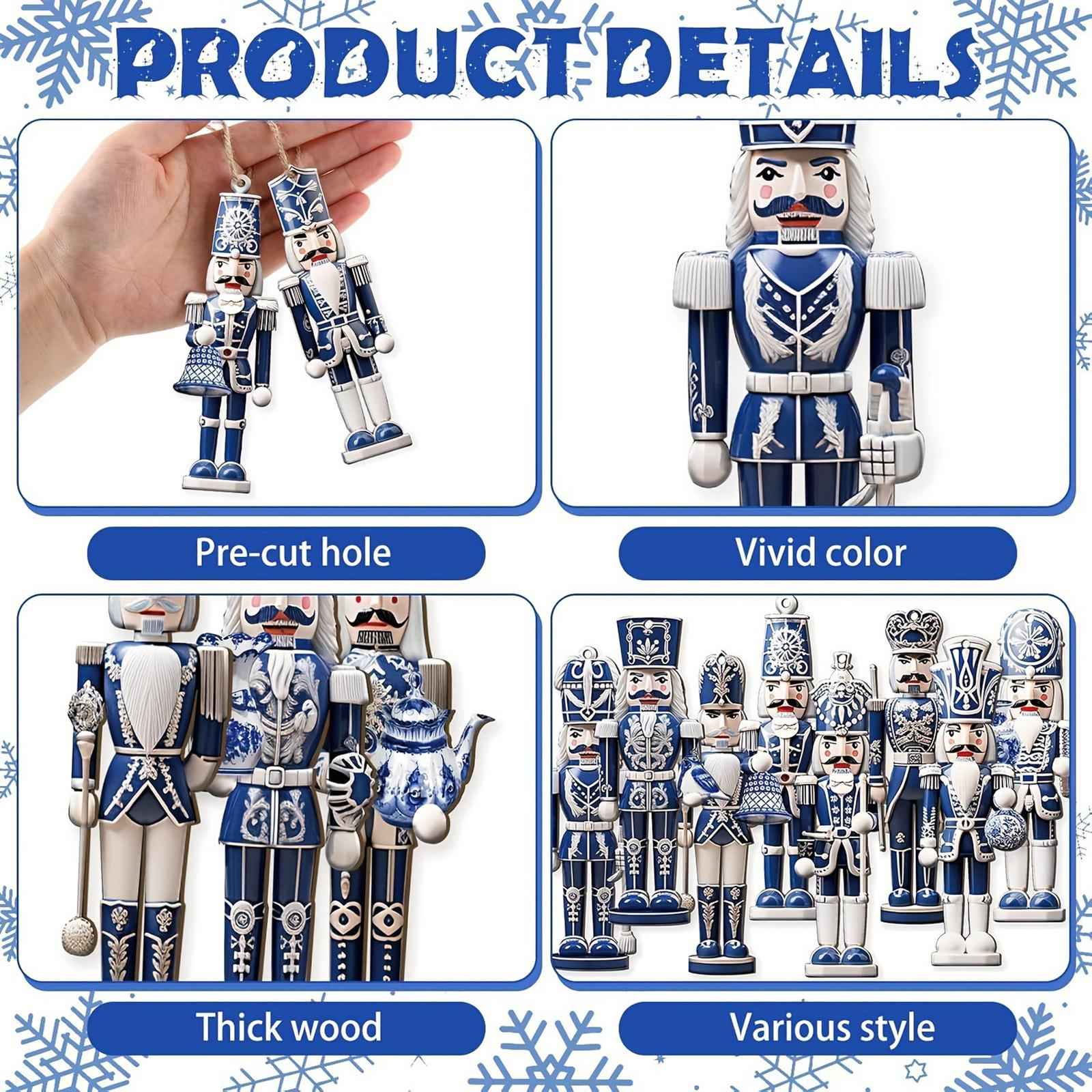 24x Christmas Nutcracker Ornaments Decor Sturdy for Living Room