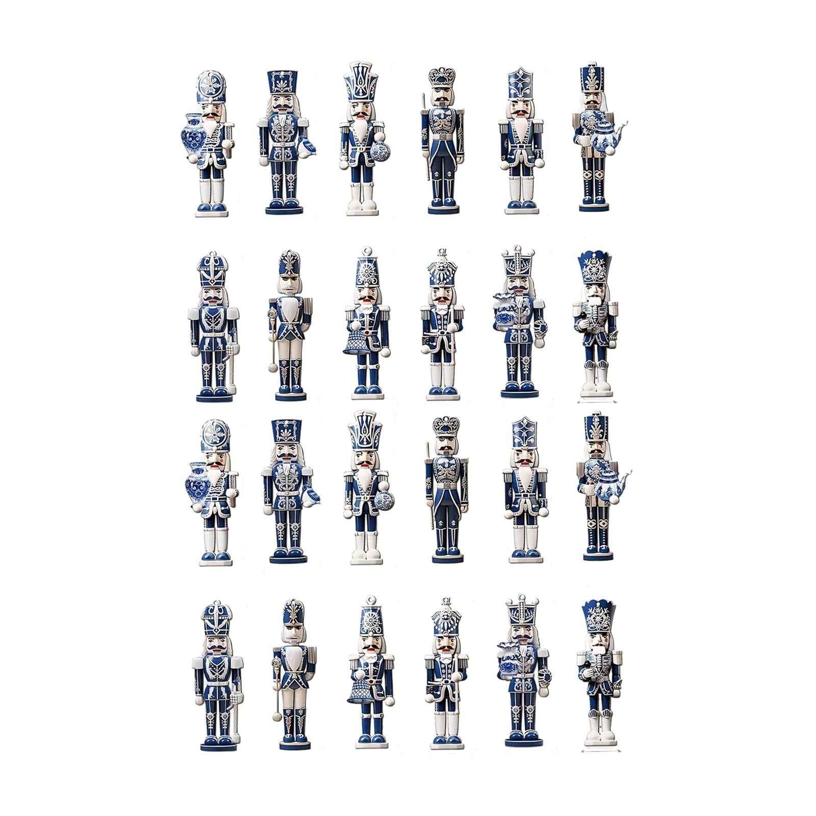 24x Christmas Nutcracker Ornaments Decor Sturdy for Living Room