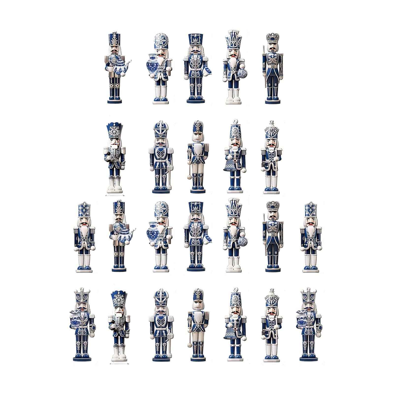 24x Christmas Nutcracker Ornaments Decor Sturdy for Living Room