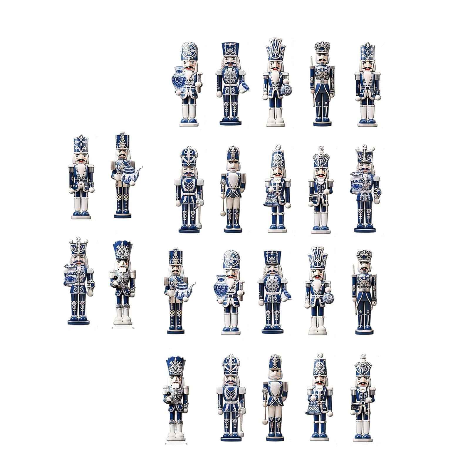24x Christmas Nutcracker Ornaments Decor Sturdy for Living Room