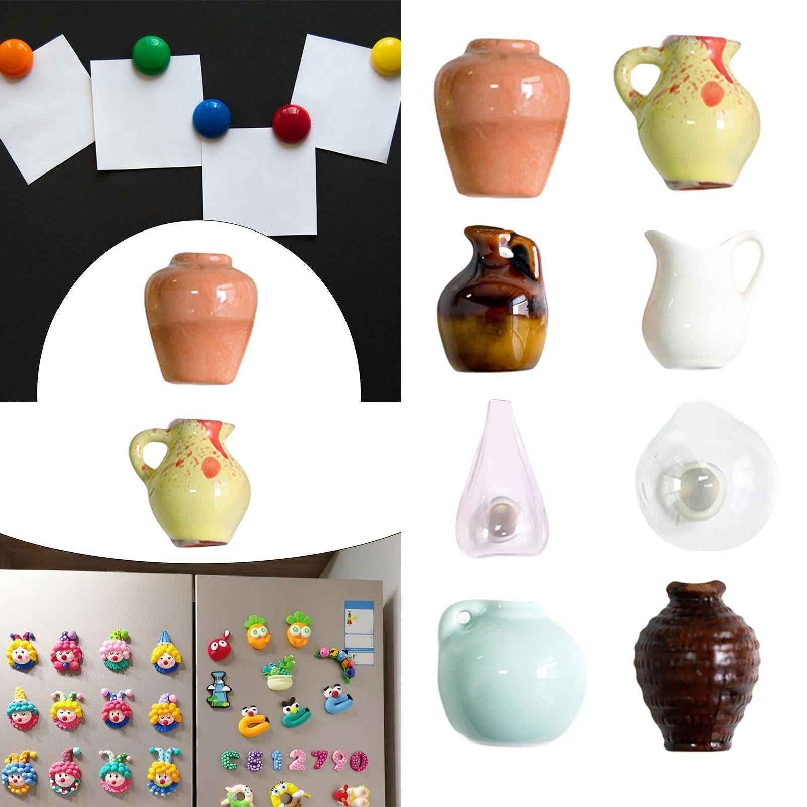 Vase Fridge Magnets Cute Decorative Diorama Ornament for Cabinet Door Layout Red