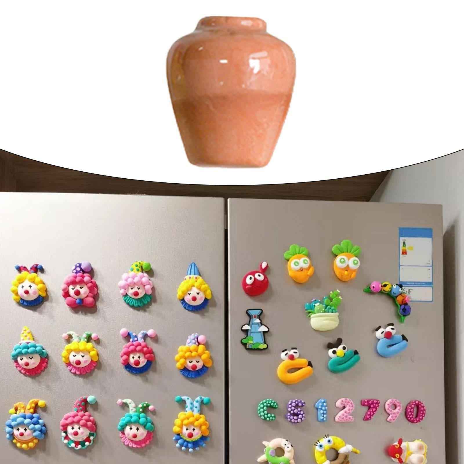Vase Fridge Magnets Cute Decorative Diorama Ornament for Cabinet Door Layout Red