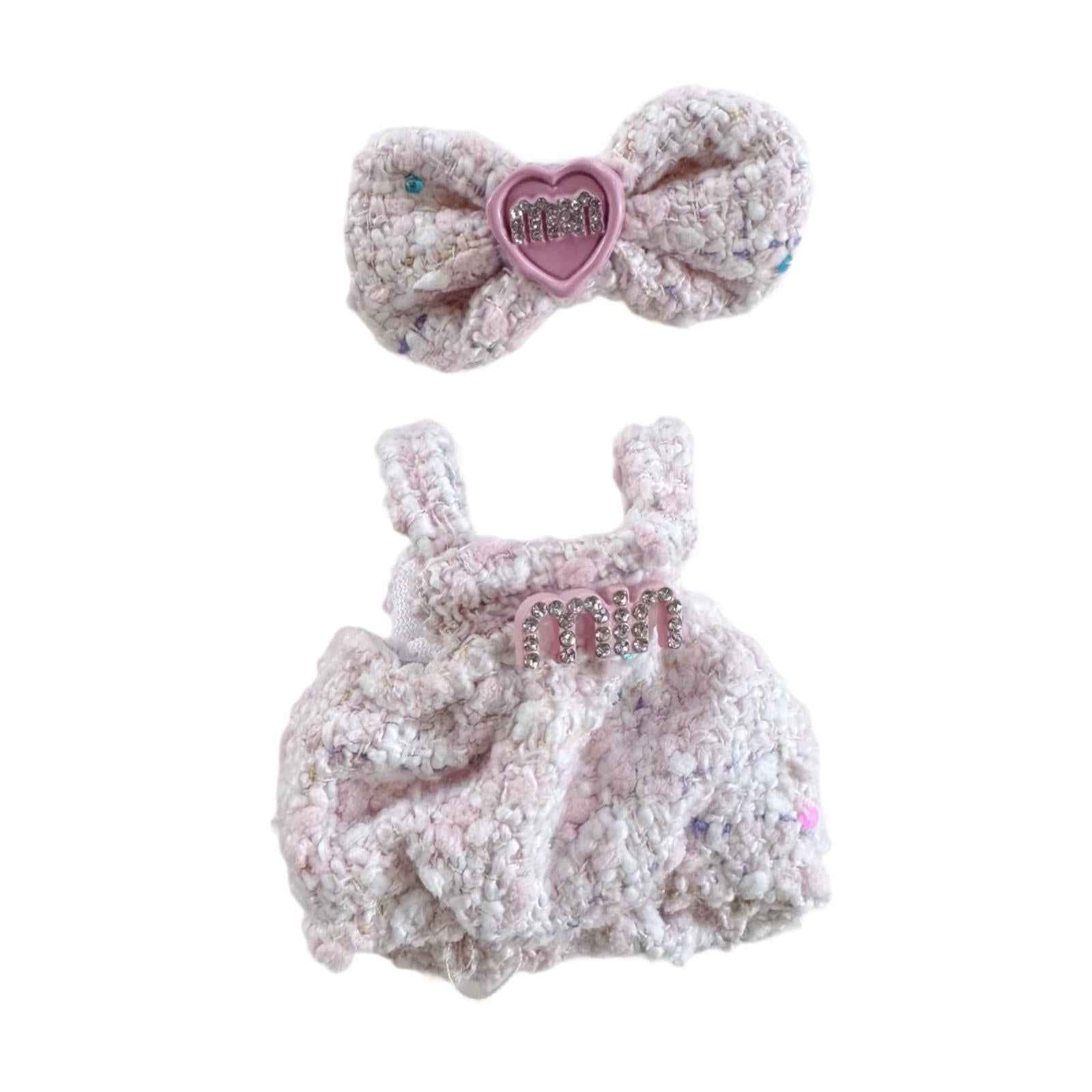 Doll Clothesmini Plush Doll Clothes Party with Bowknot for 15 cm 17 cm Dolls Style A