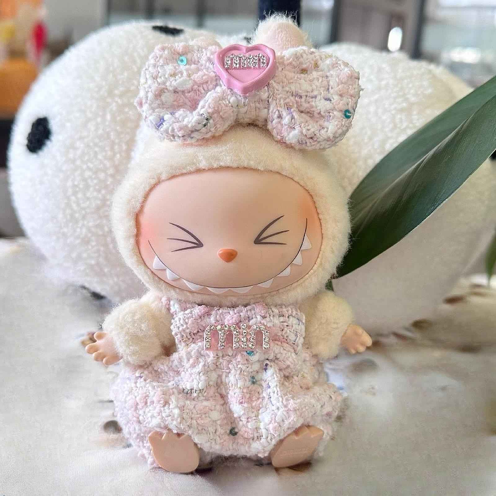 Doll Clothesmini Plush Doll Clothes Party with Bowknot for 15 cm 17 cm Dolls Style A