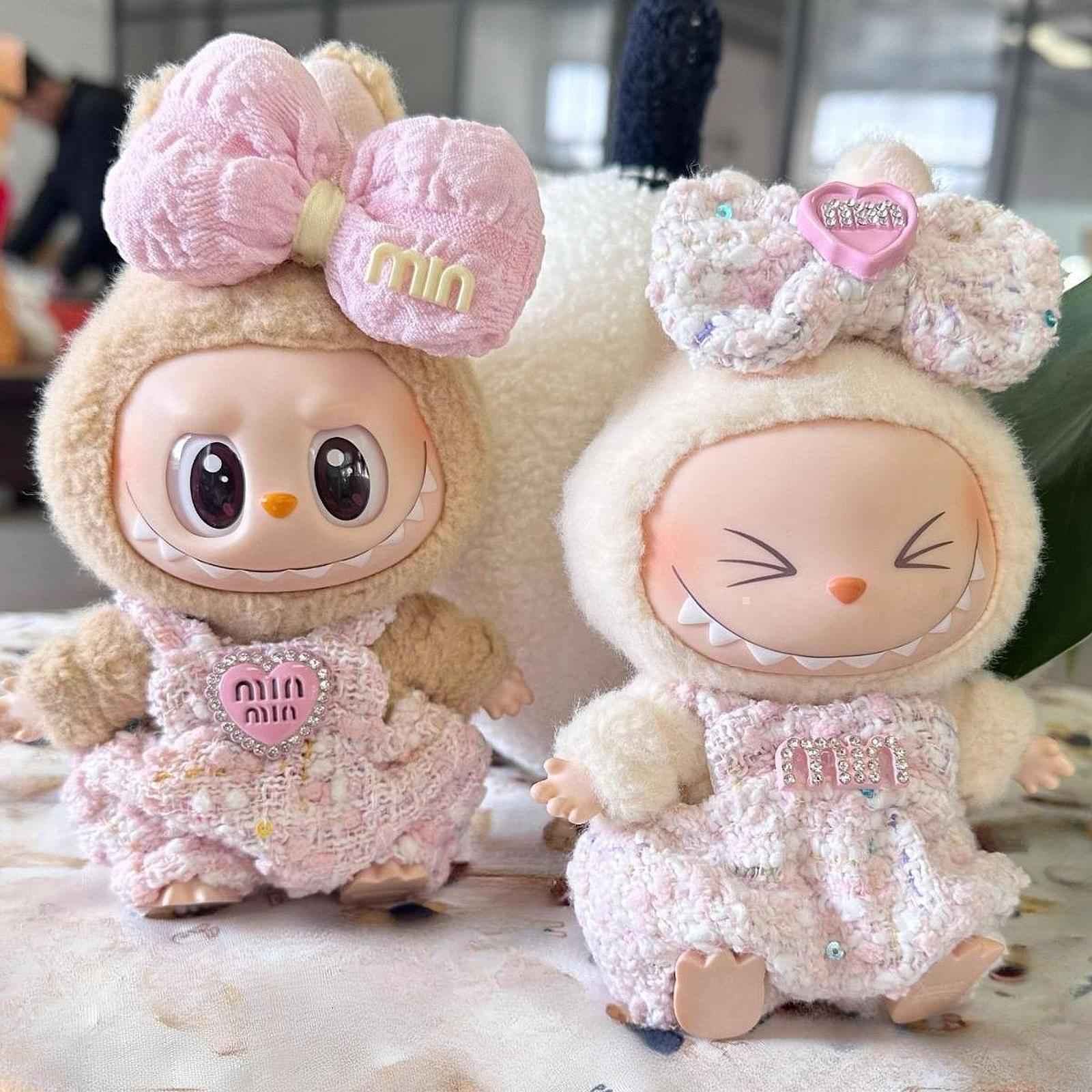Doll Clothesmini Plush Doll Clothes Party with Bowknot for 15 cm 17 cm Dolls Style A