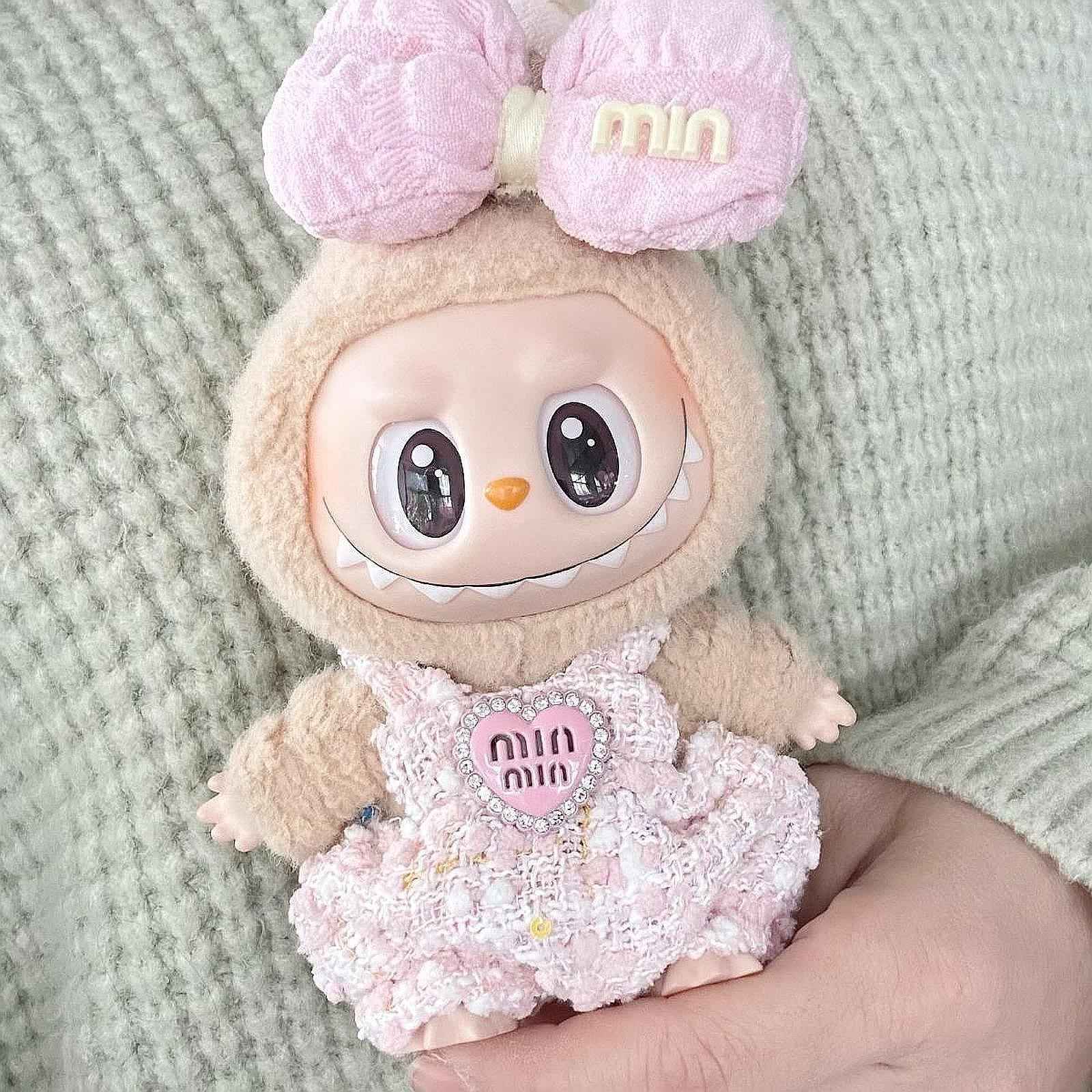 Doll Clothesmini Plush Doll Clothes Party with Bowknot for 15 cm 17 cm Dolls Style B