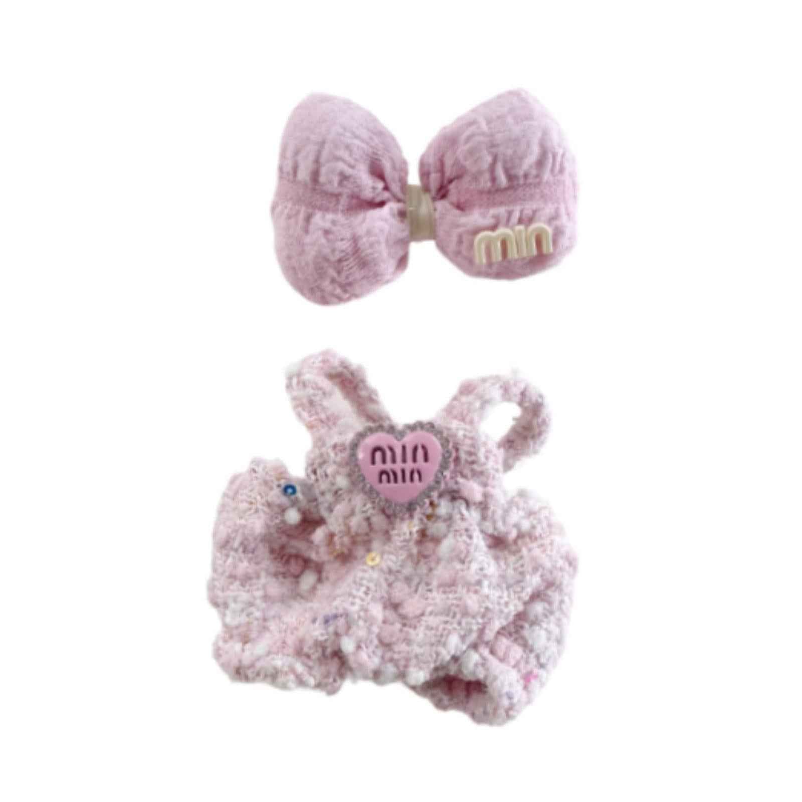 Doll Clothesmini Plush Doll Clothes Party with Bowknot for 15 cm 17 cm Dolls Style B