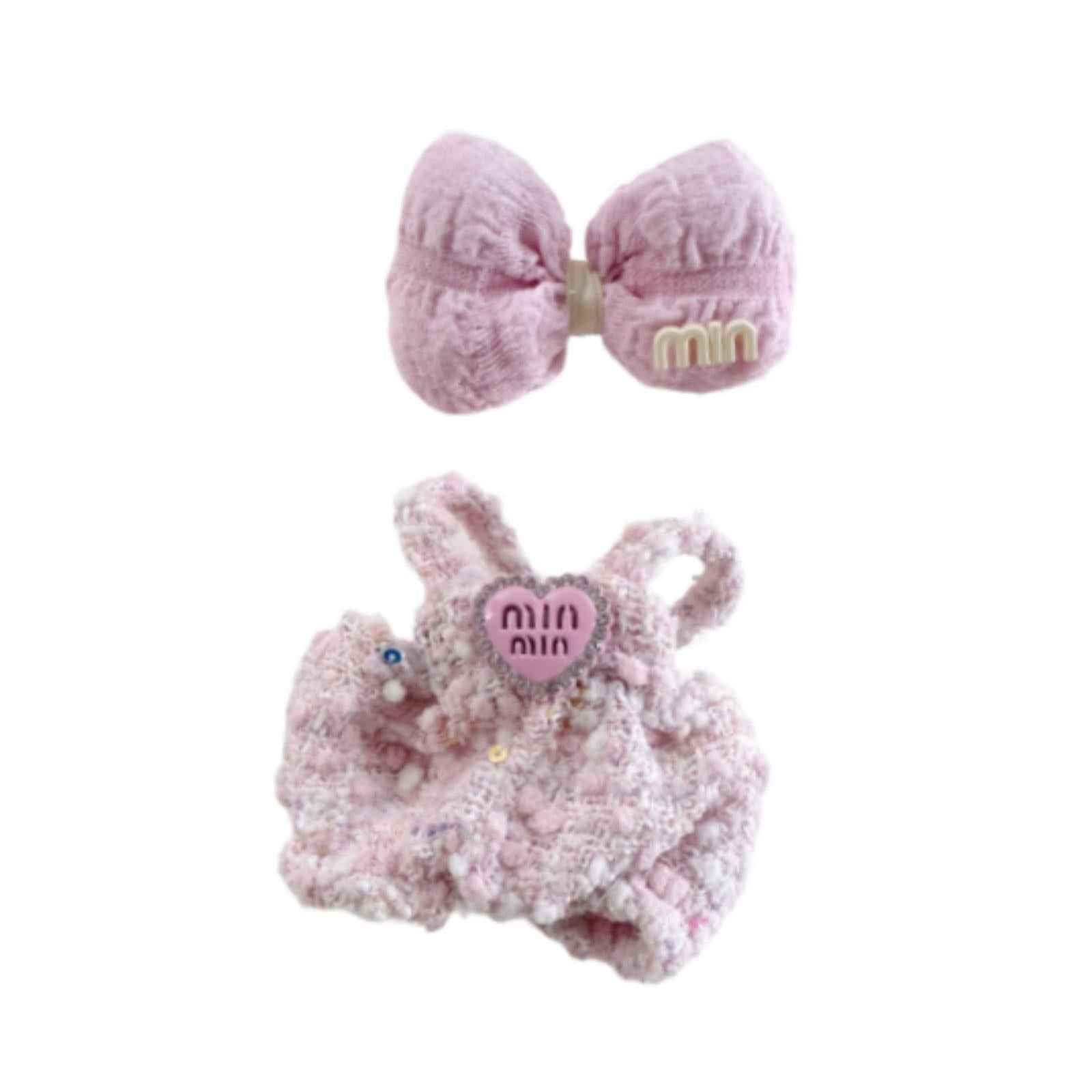 Doll Clothesmini Plush Doll Clothes Party with Bowknot for 15 cm 17 cm Dolls Style B