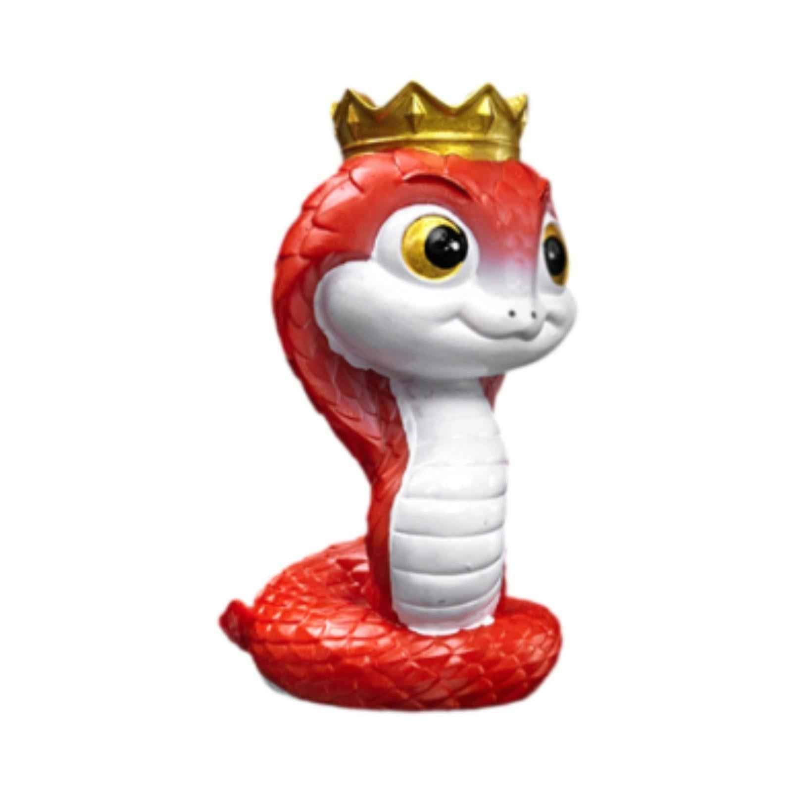 Small Snake Statue Chinese 2025 New Year Spring Festival Mini Snake Figurine 2.9x2.4x4.8cm Red