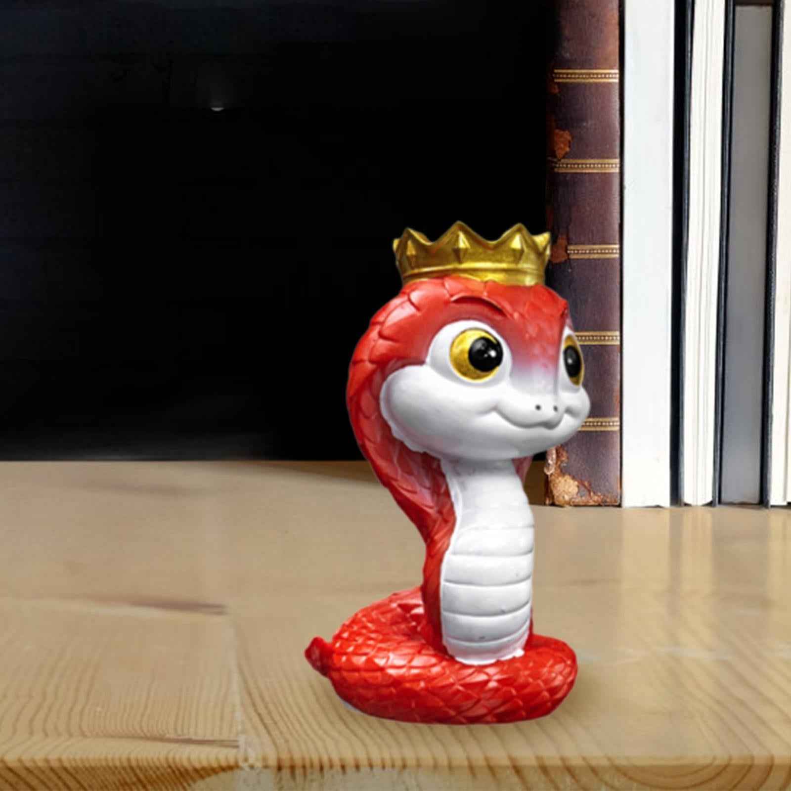 Small Snake Statue Chinese 2025 New Year Spring Festival Mini Snake Figurine 2.9x2.4x4.8cm Red