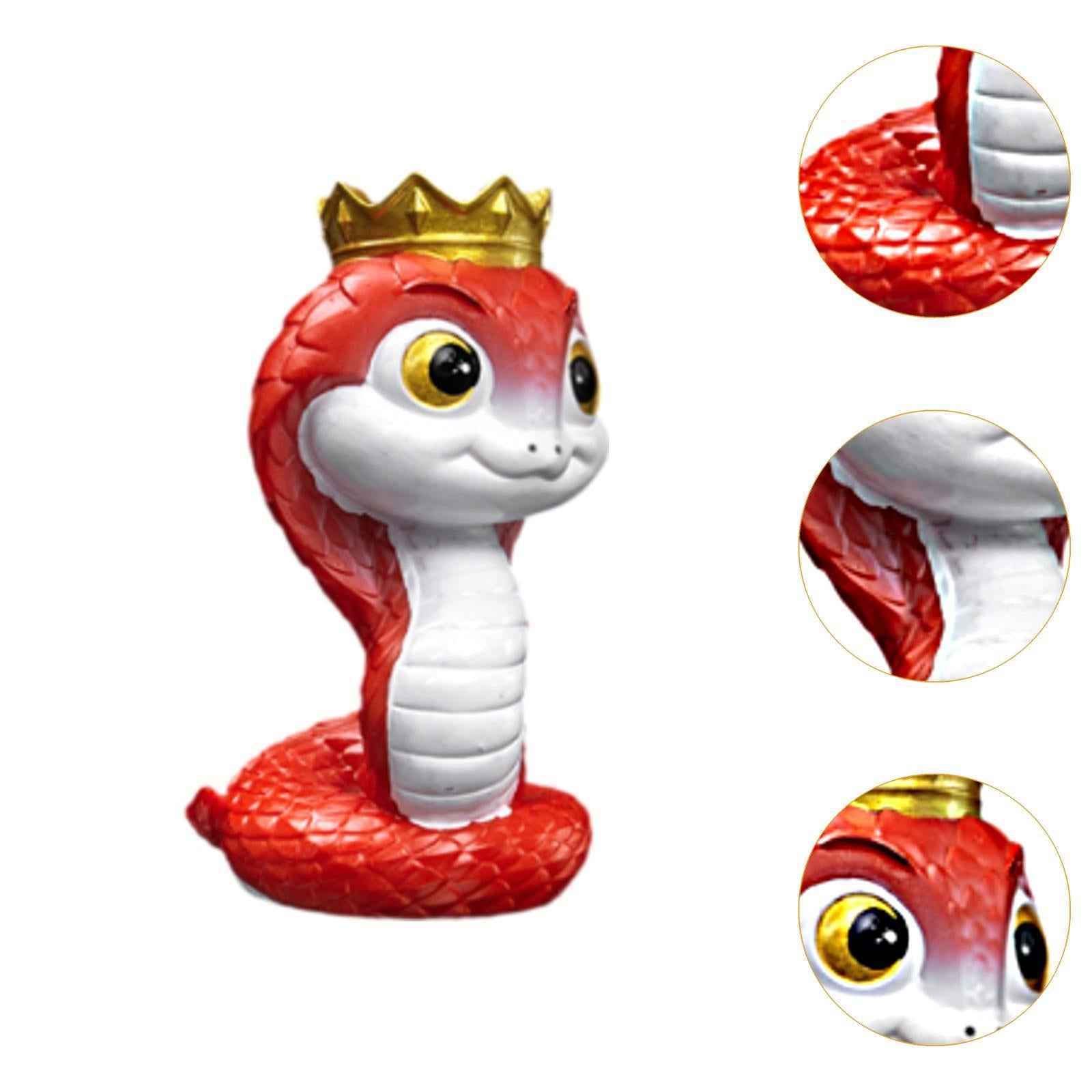 Small Snake Statue Chinese 2025 New Year Spring Festival Mini Snake Figurine 2.9x2.4x4.8cm Red
