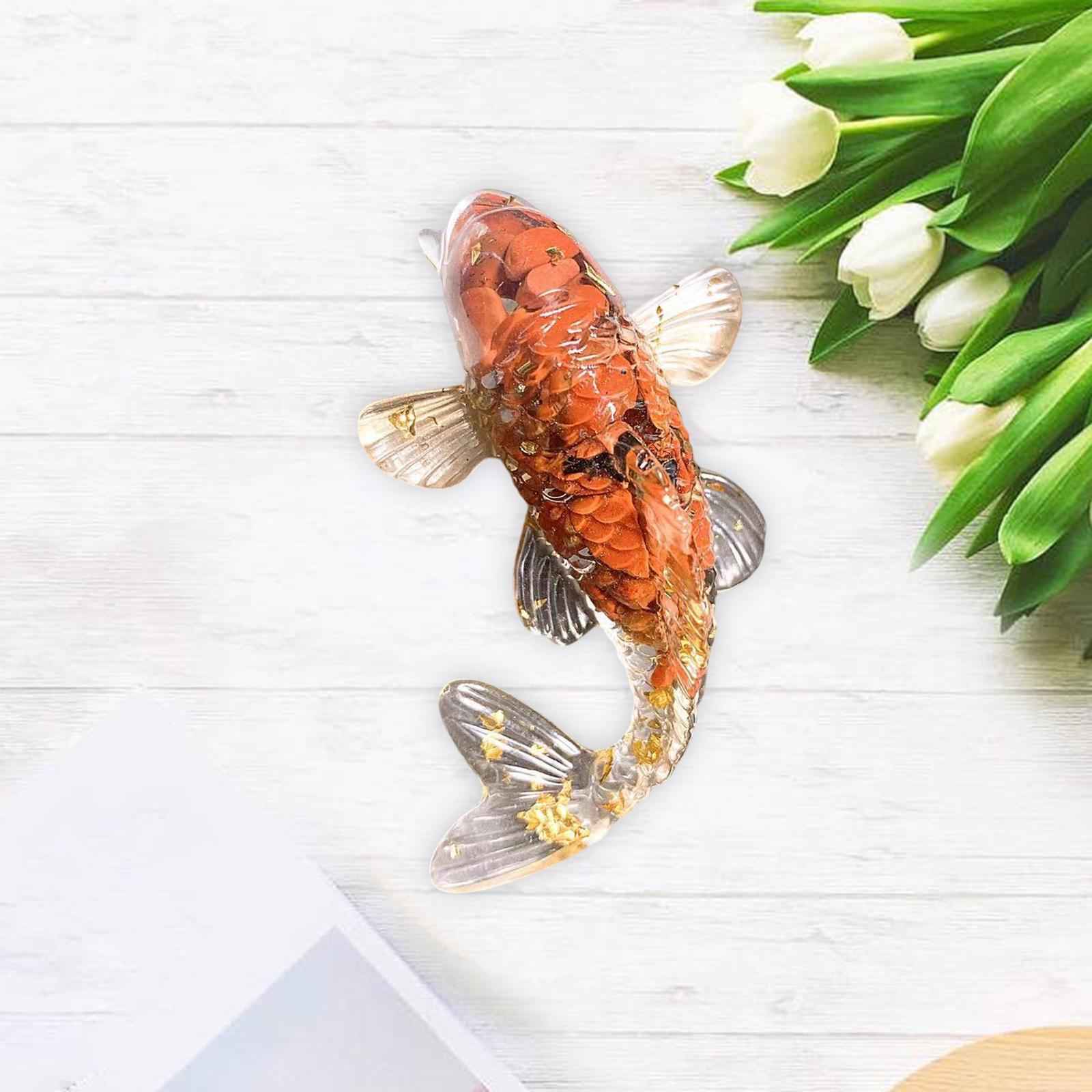 2.3inch Glass Koi Fish Statue Car Ornament for Wedding Decor Multifunctional Style B