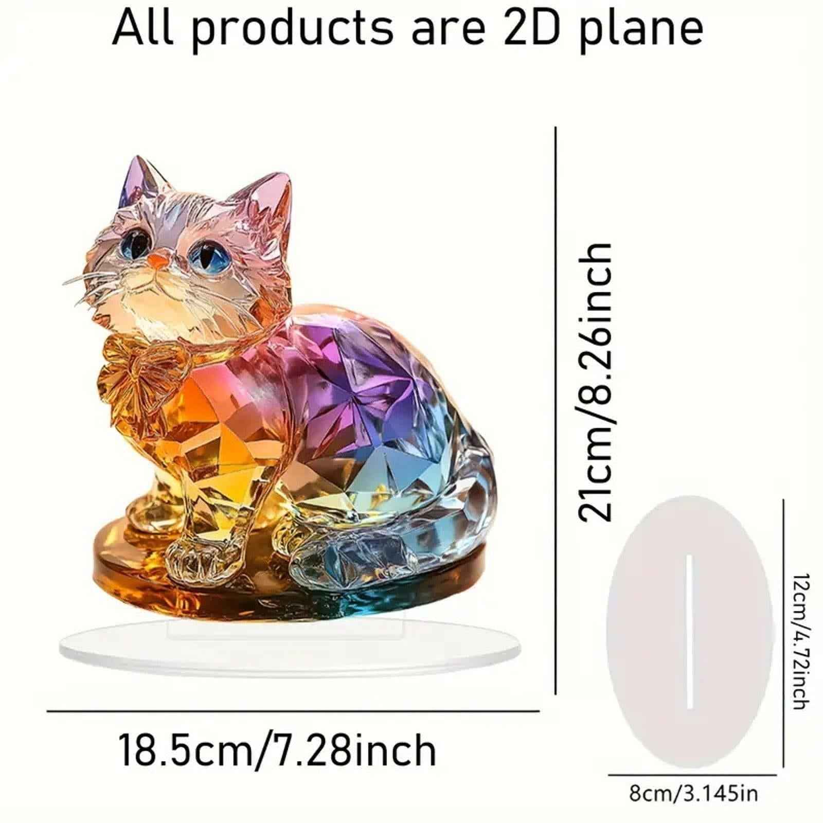 2D Acrylic Ornament Tabletop Ornament Animal Plague for Desk Bedroom Cabinet
