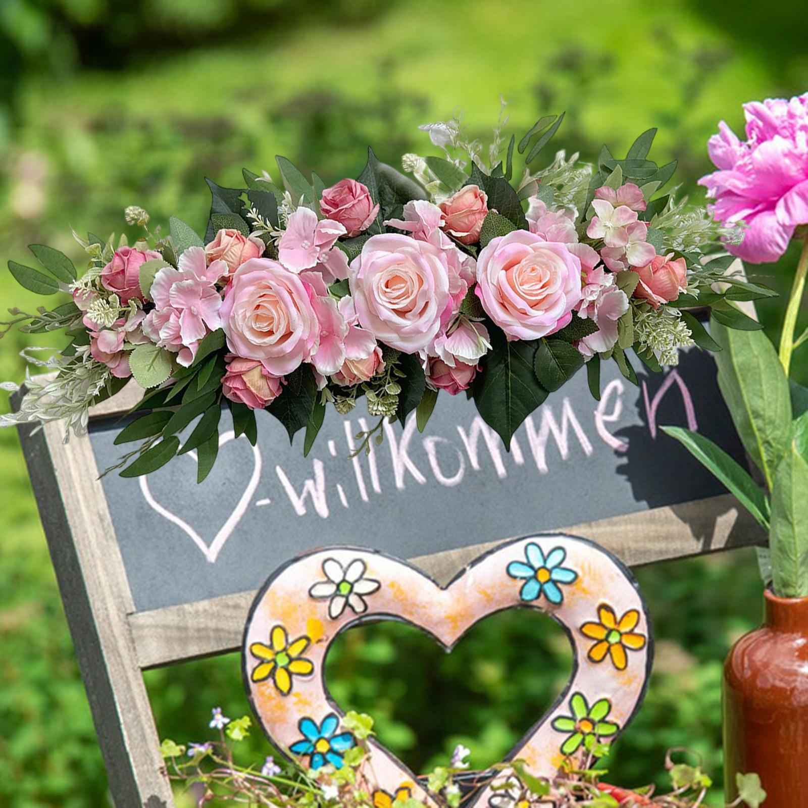 Artificial Wedding Arch Flower Gifts for Bridal Shower Wall Wedding Ceremony Dark Pink