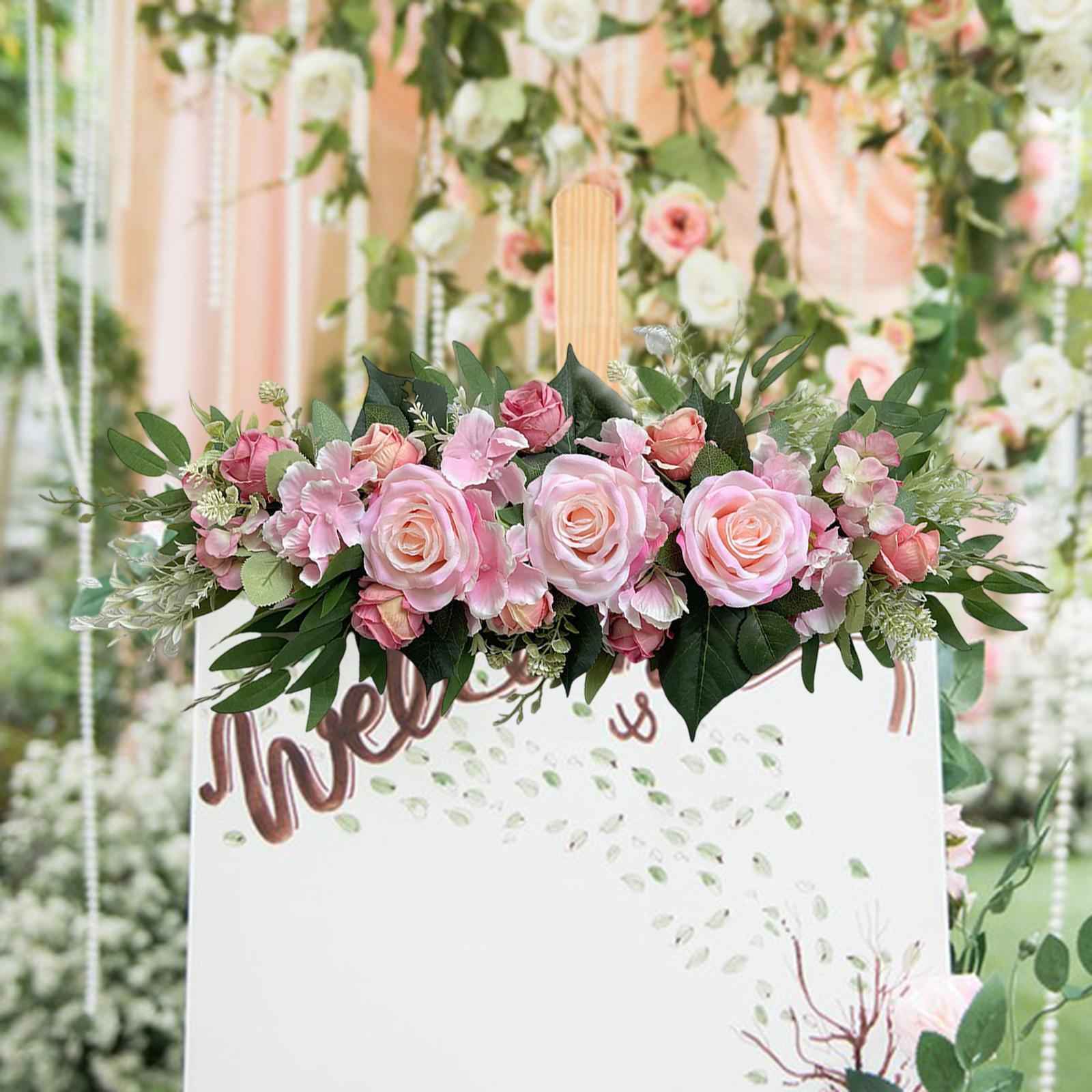 Artificial Wedding Arch Flower Gifts for Bridal Shower Wall Wedding Ceremony Dark Pink