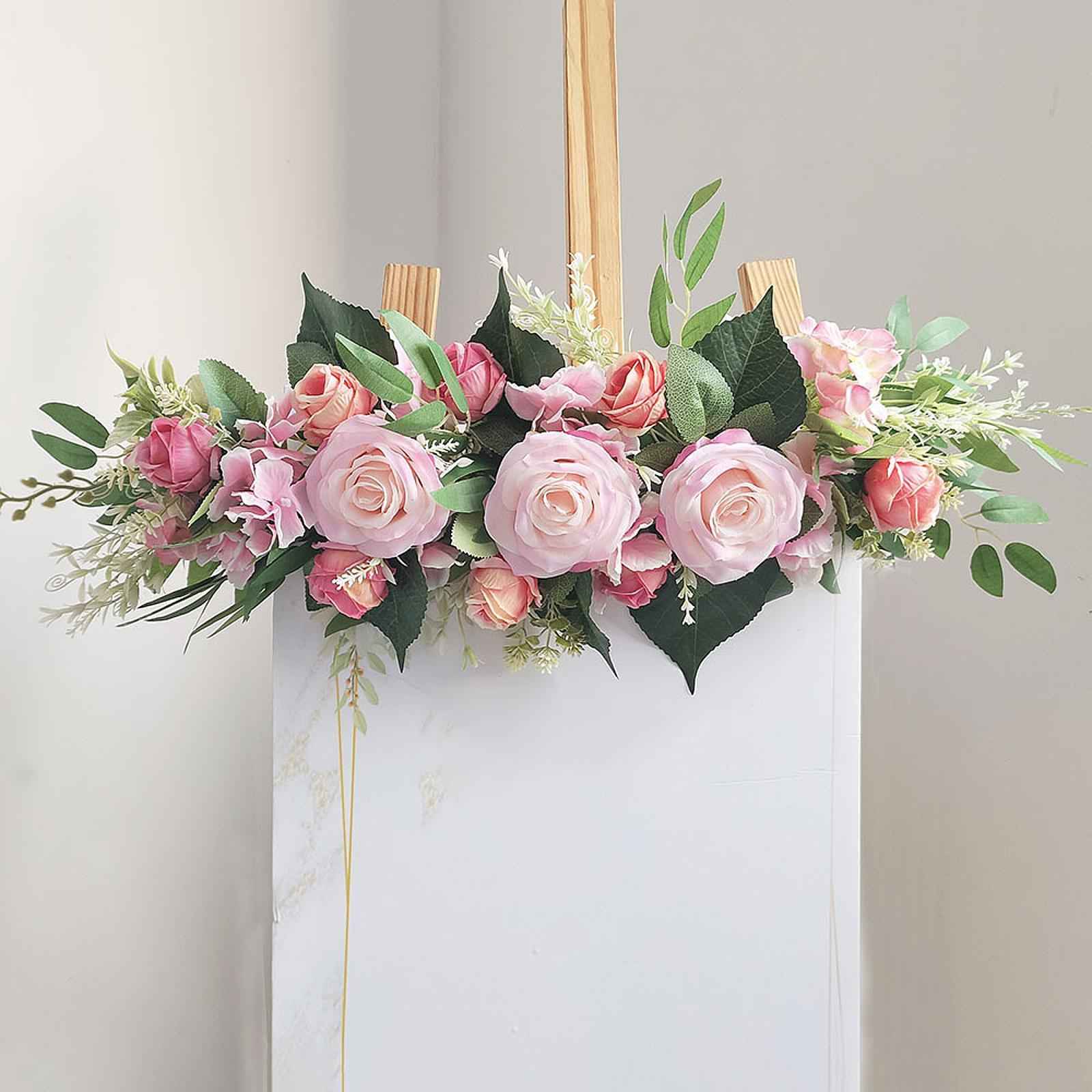 Artificial Wedding Arch Flower Gifts for Bridal Shower Wall Wedding Ceremony Dark Pink