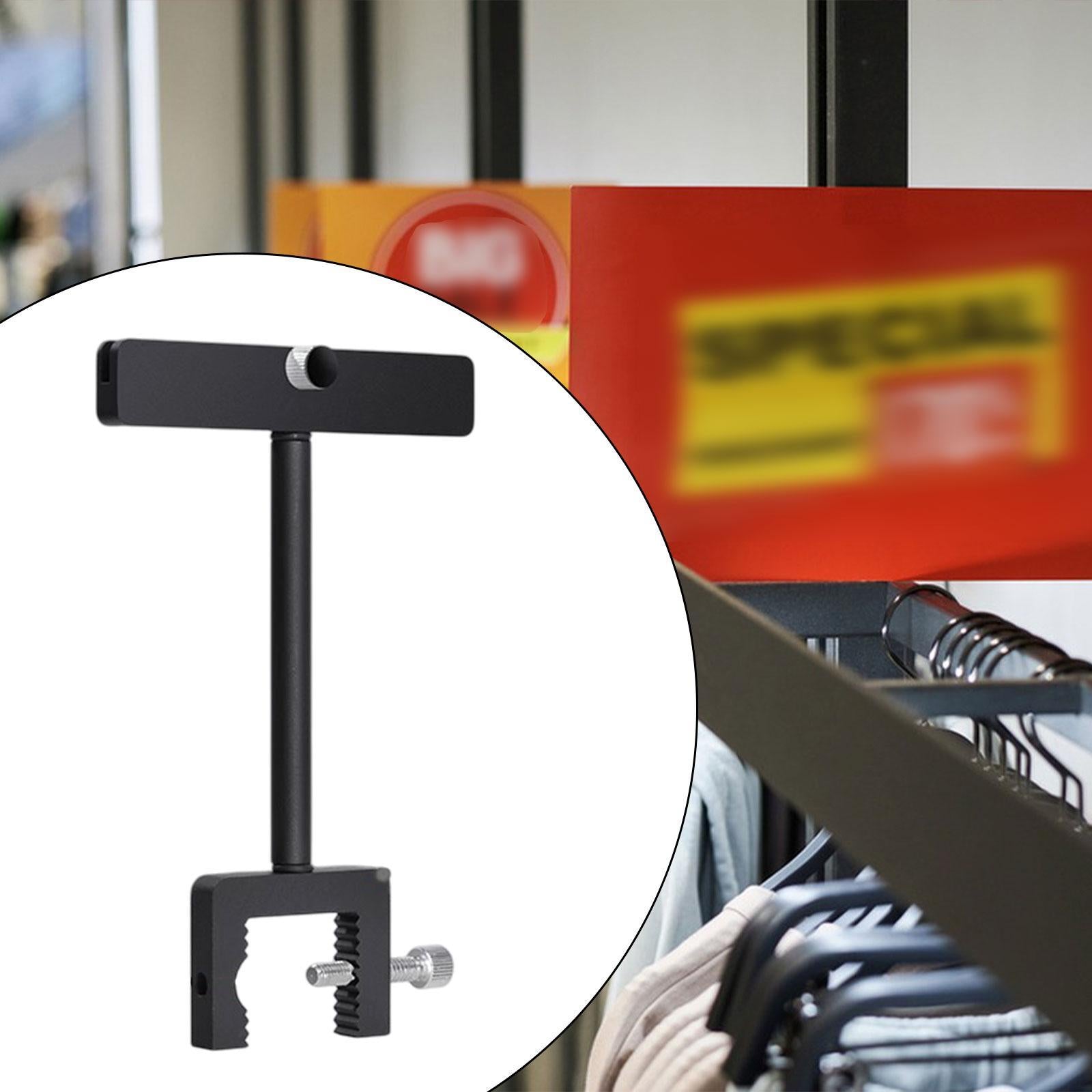 Sign Holder Clamp Reused Rotatable for Supermarket Clothing Store Exhibition Black