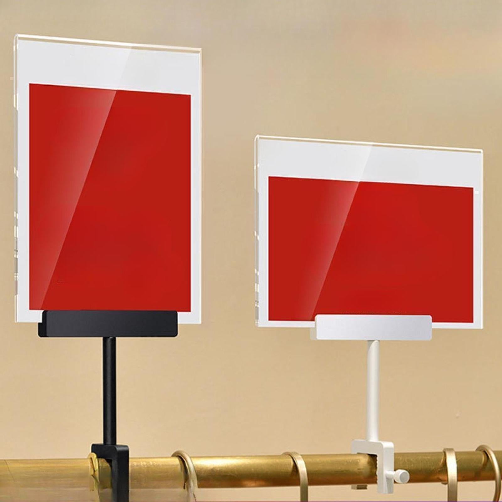 Sign Holder Clamp Reused Rotatable for Supermarket Clothing Store Exhibition Black