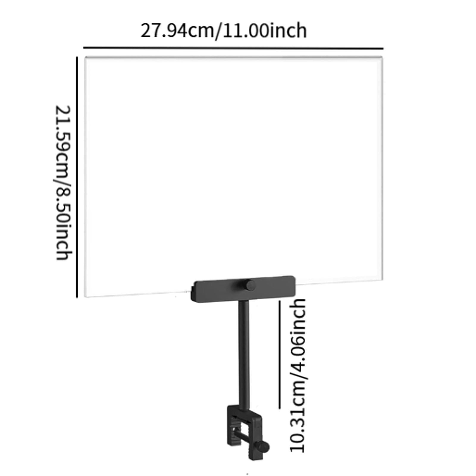 Acrylic Sign Holder with Clamp for Office Hangrails and Tubes Clothing Store Black