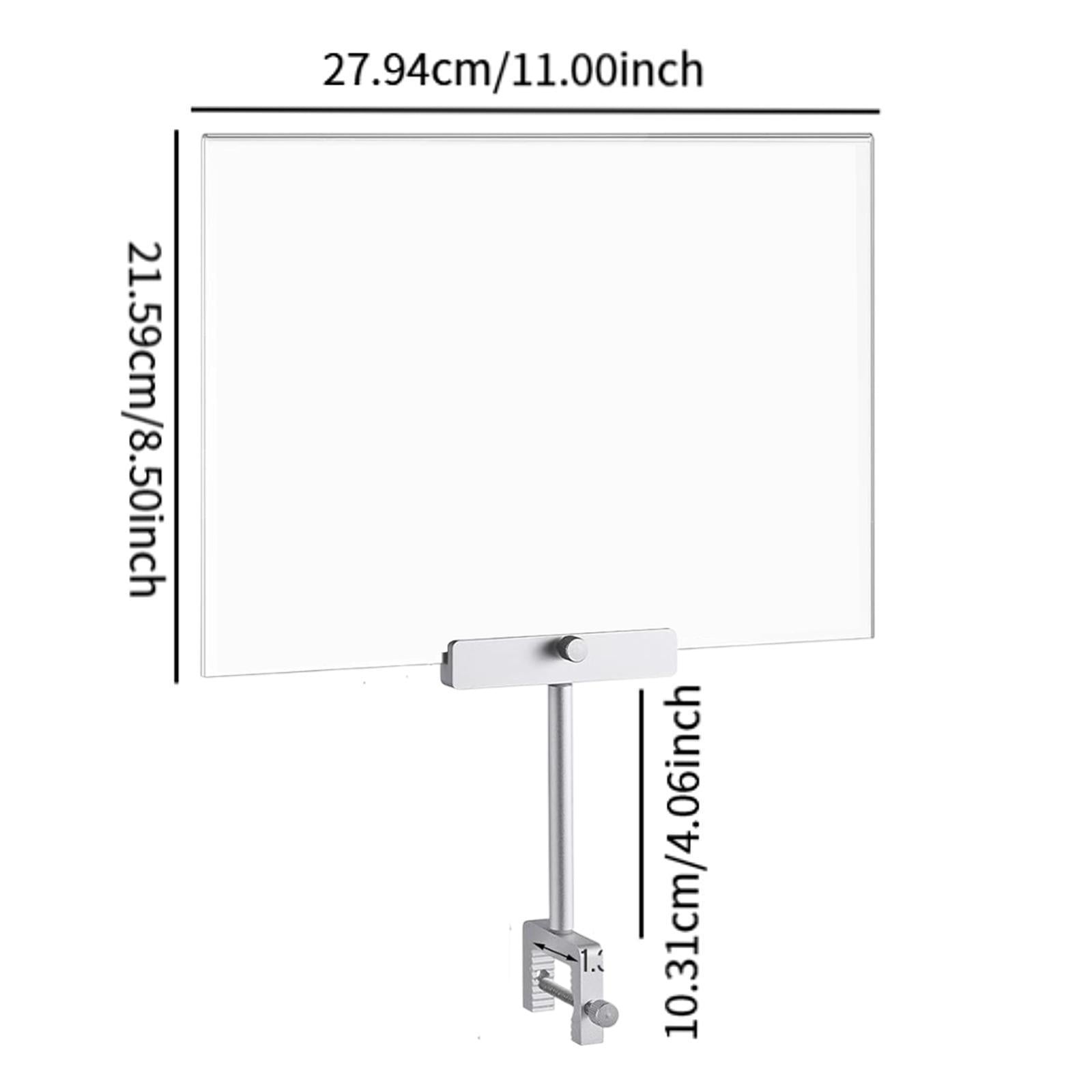 Acrylic Sign Holder with Clamp for Office Hangrails and Tubes Clothing Store Silver