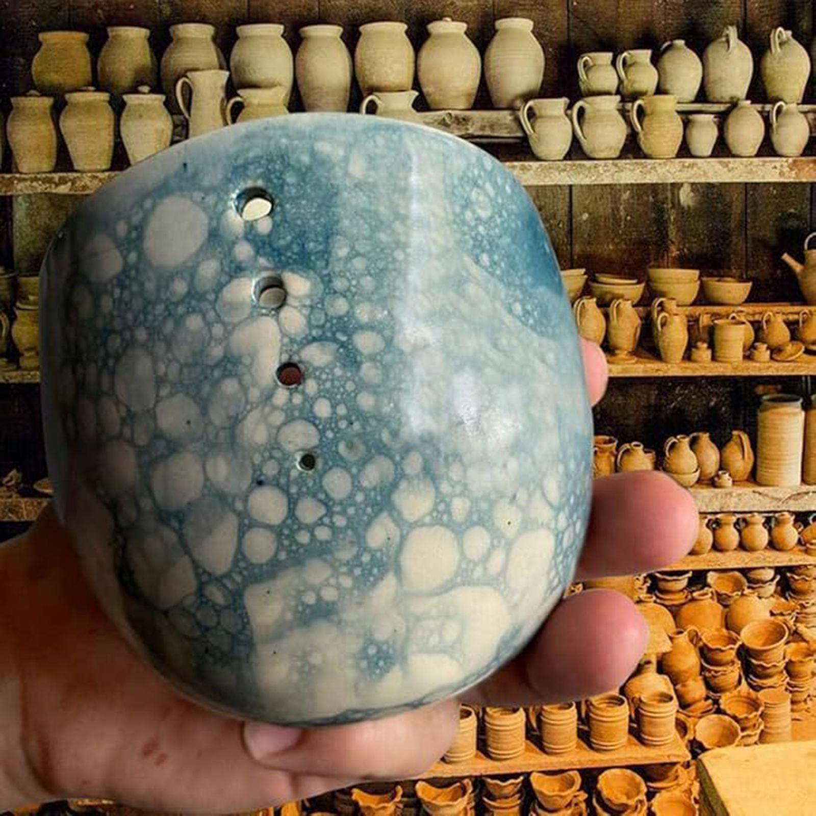 Pottery Stripper Bowl Different Round Hole Sizes Vegetable Leaf Remover Blue