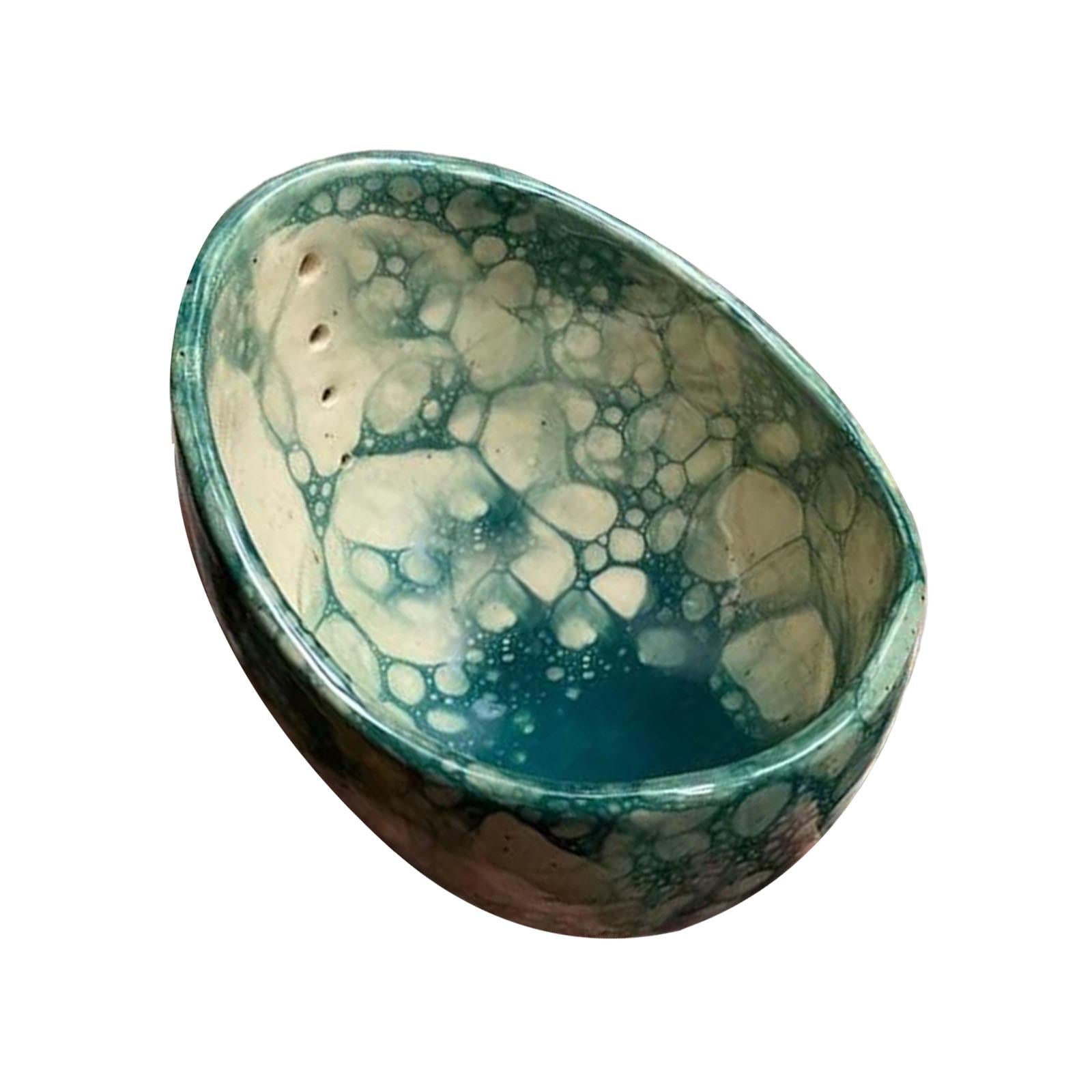 Pottery Stripper Bowl Different Round Hole Sizes Vegetable Leaf Remover Blue