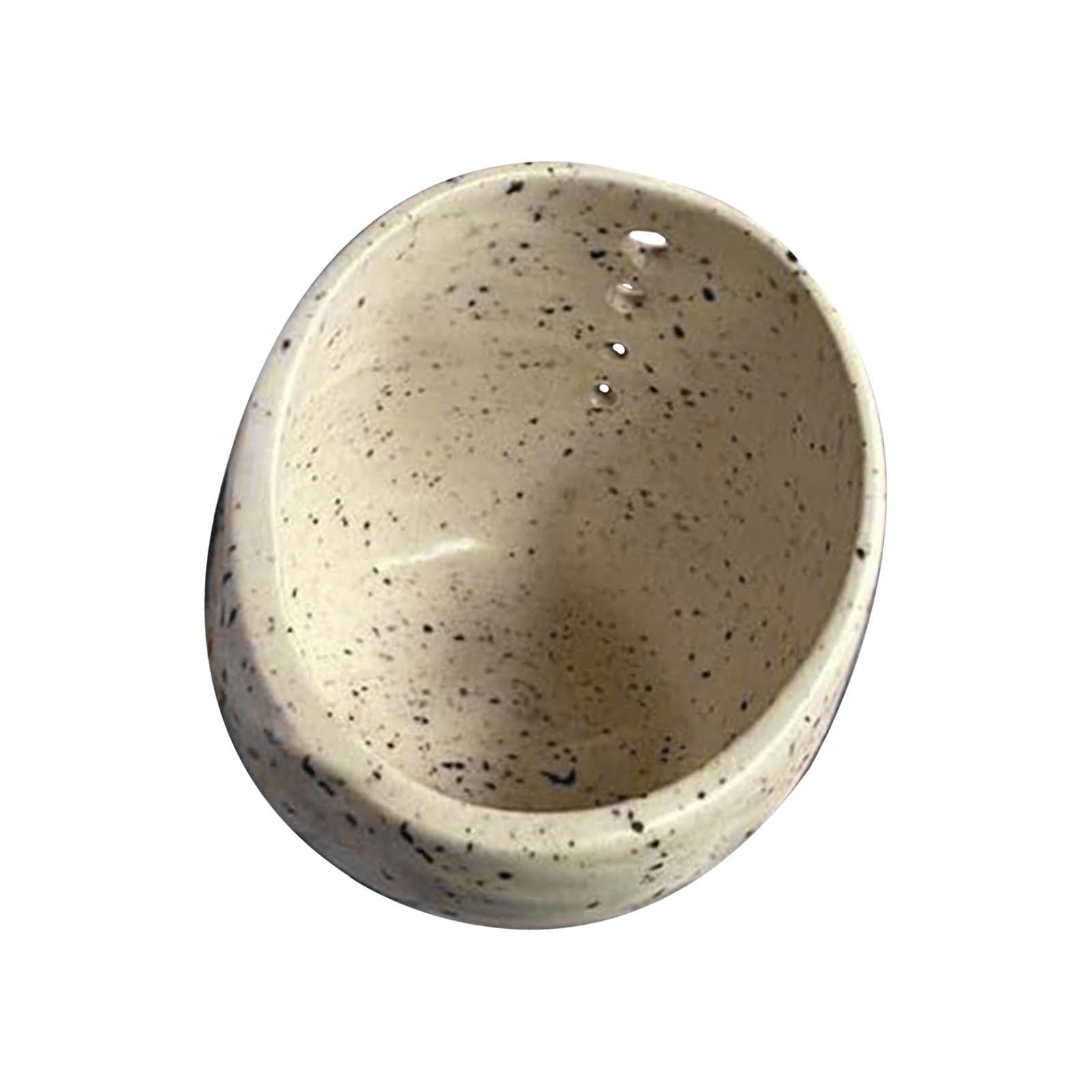Pottery Stripper Bowl Different Round Hole Sizes Vegetable Leaf Remover Beige