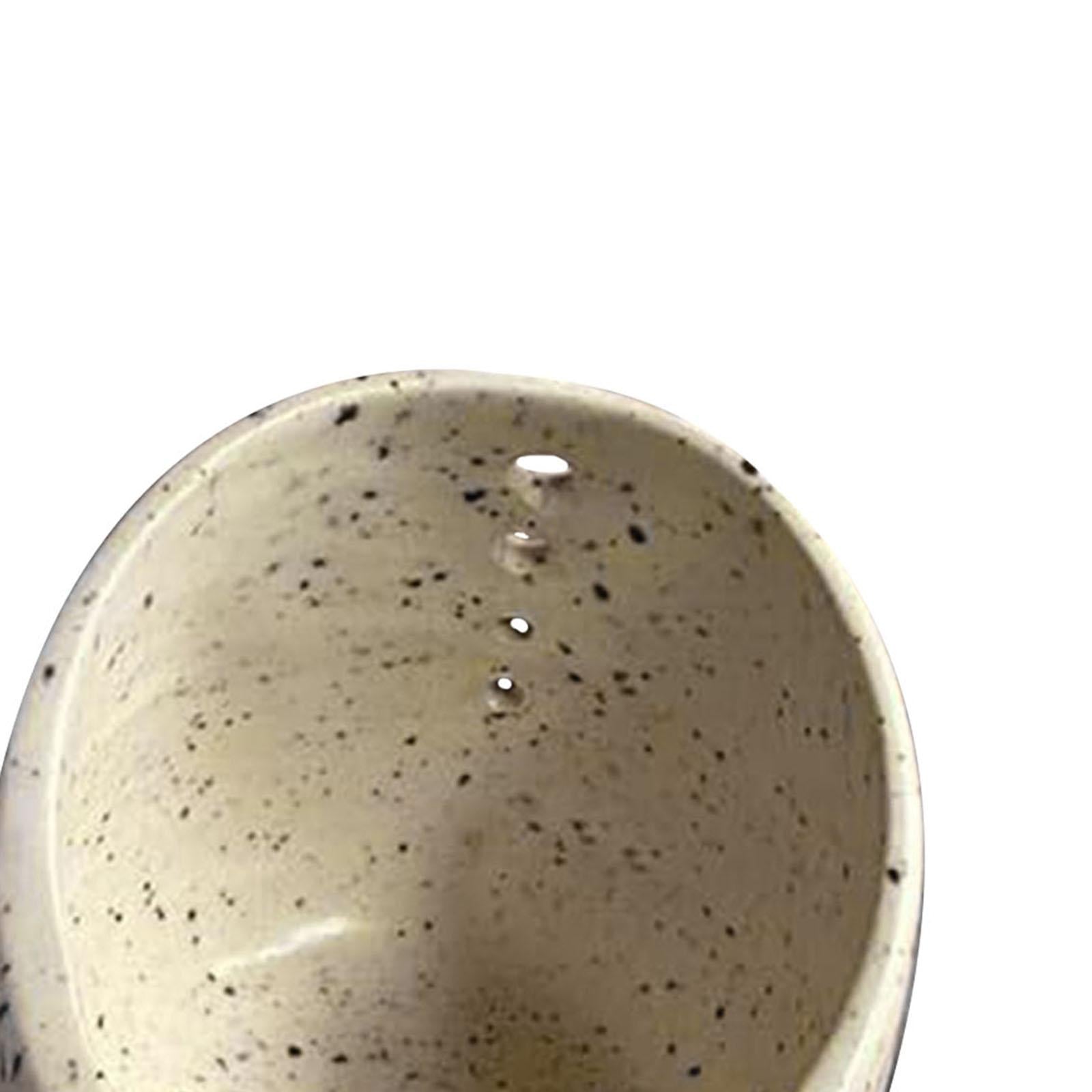 Pottery Stripper Bowl Different Round Hole Sizes Vegetable Leaf Remover Beige