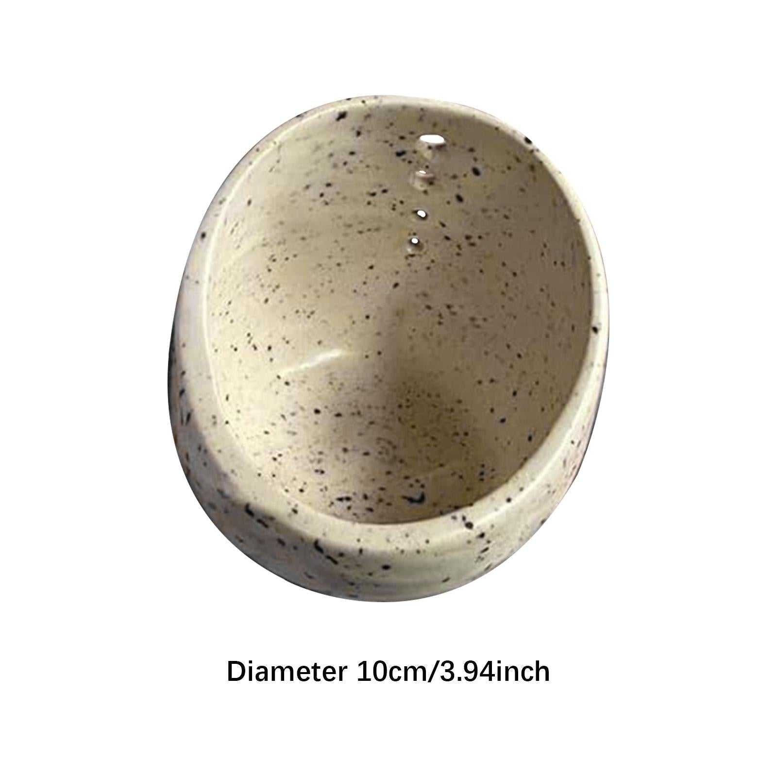 Pottery Stripper Bowl Different Round Hole Sizes Vegetable Leaf Remover Beige
