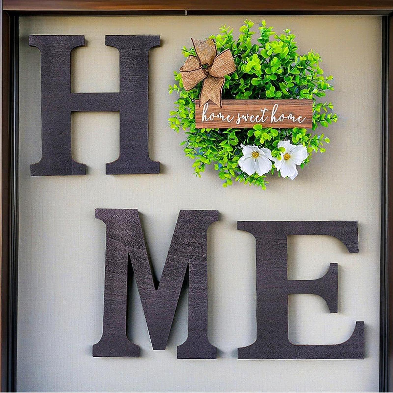 Wooden Home Letters Sign Wall Decor Wall Art for Entryway Indoor Living Room