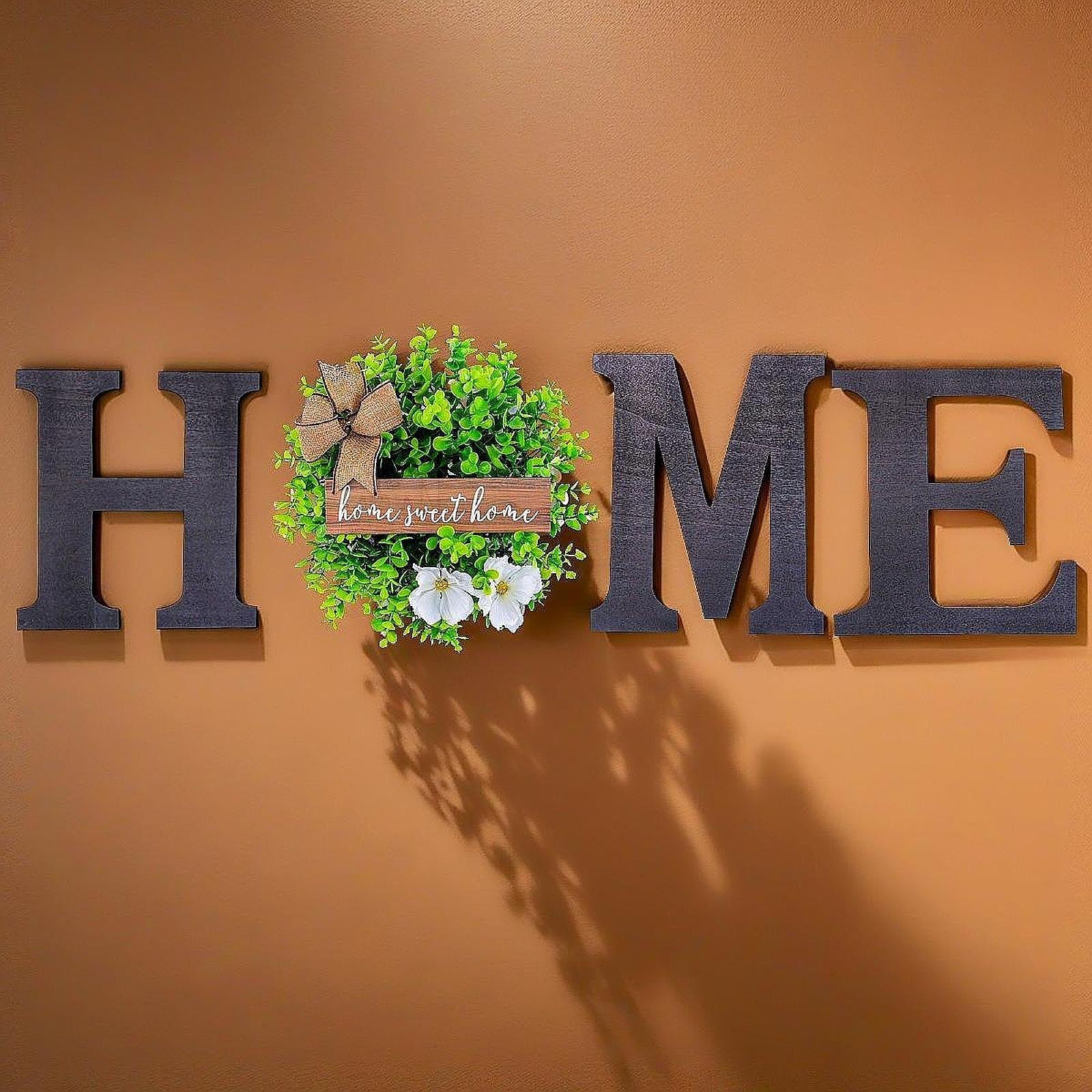 Wooden Home Letters Sign Wall Decor Wall Art for Entryway Indoor Living Room