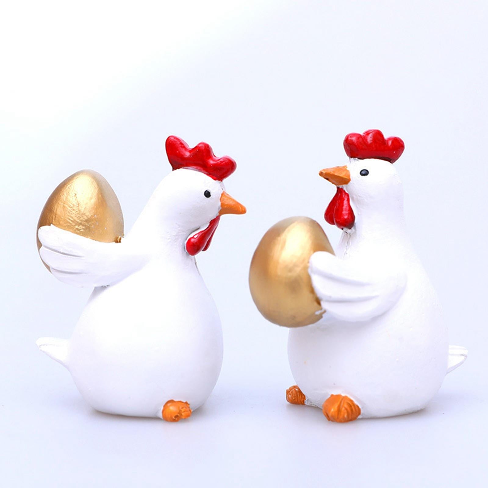 2 Pieces Easter Statue Gift Chick Sculpture for Housewarming Desktop Cabinet