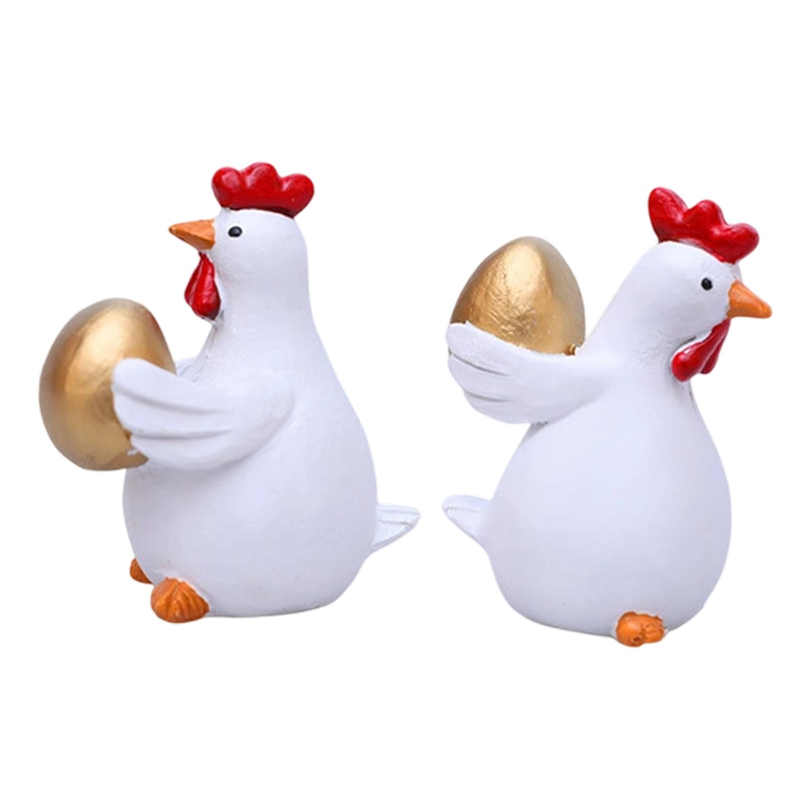 2 Pieces Easter Statue Gift Chick Sculpture for Housewarming Desktop Cabinet