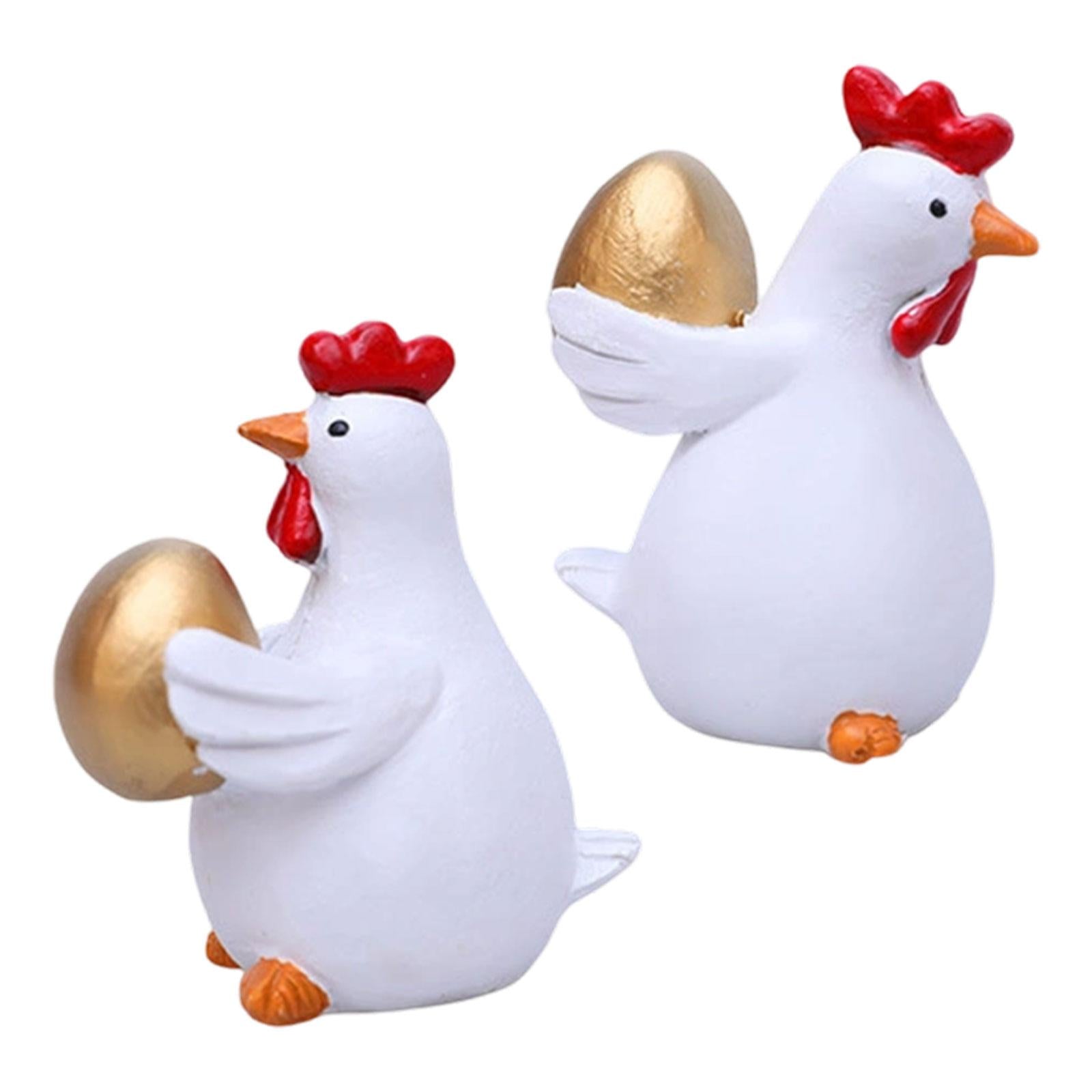 2 Pieces Easter Statue Gift Chick Sculpture for Housewarming Desktop Cabinet