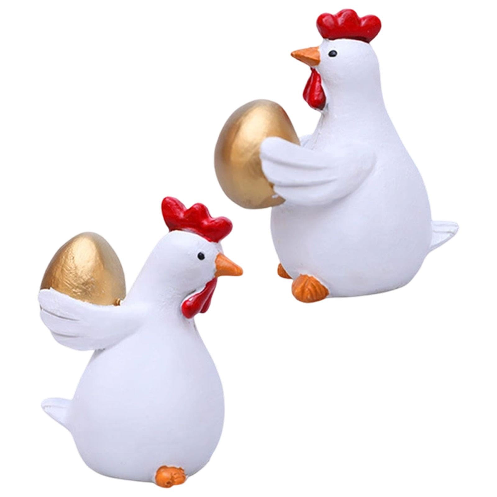 2 Pieces Easter Statue Gift Chick Sculpture for Housewarming Desktop Cabinet