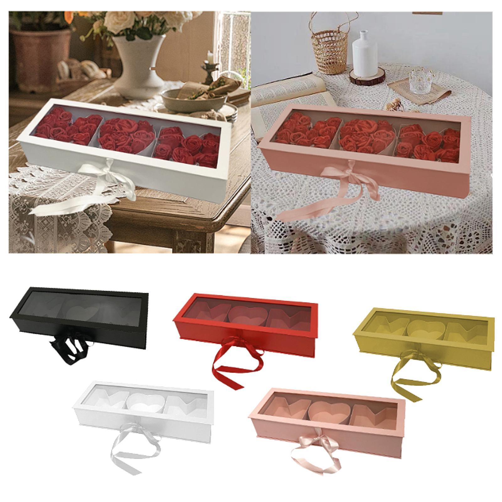 Mom Gift Flower Fillable Box Lightweight for Floral Arrangement 22x7.8x4inch Black