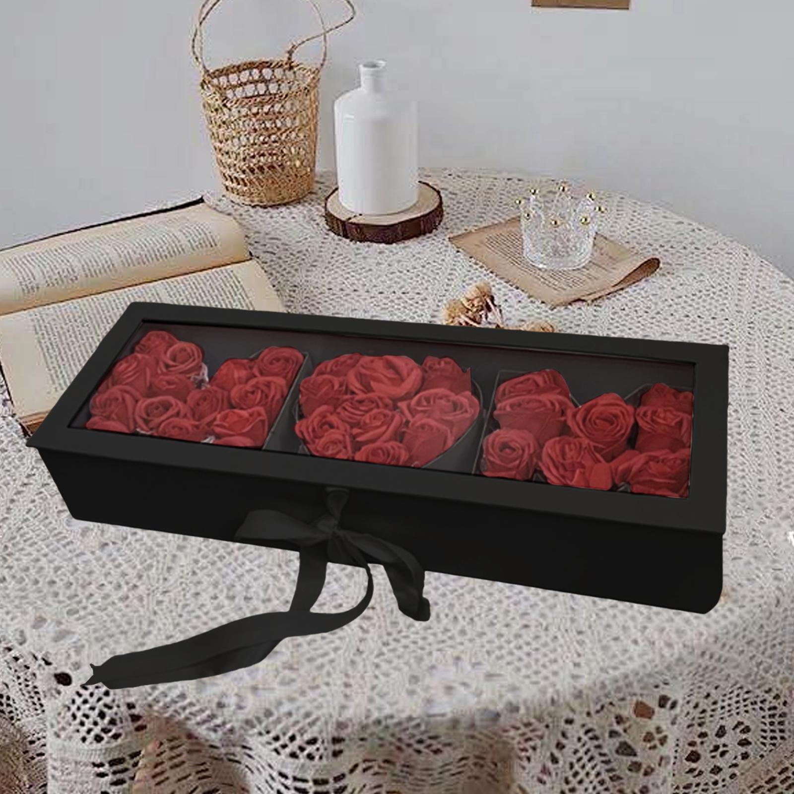 Mom Gift Flower Fillable Box Lightweight for Floral Arrangement 22x7.8x4inch Black