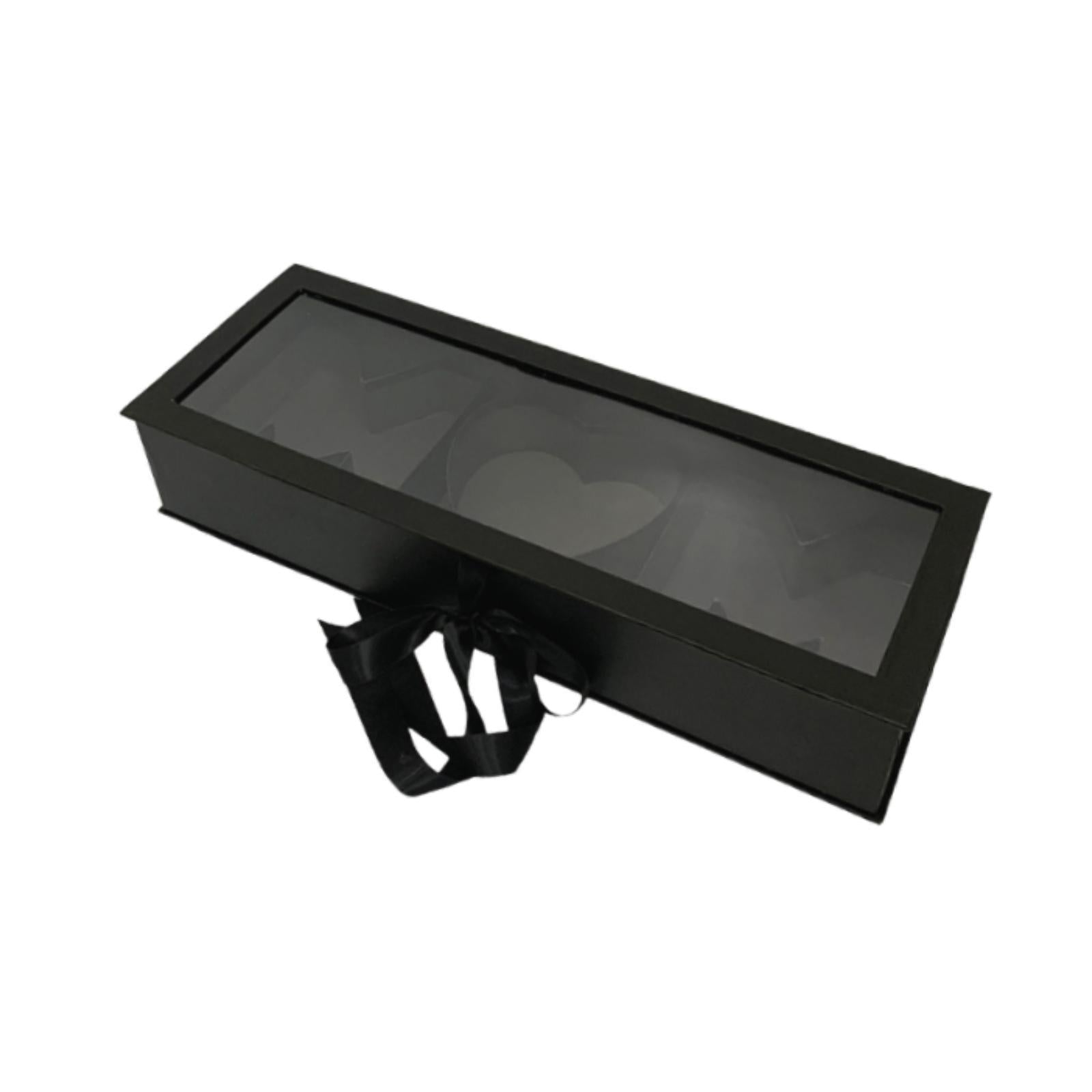 Mom Gift Flower Fillable Box Lightweight for Floral Arrangement 22x7.8x4inch Black