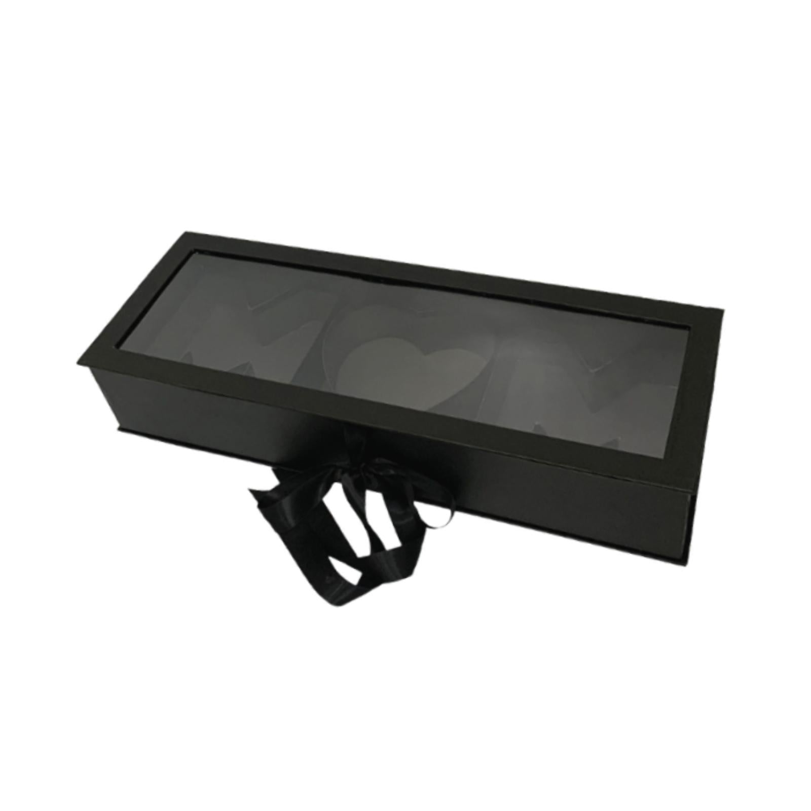 Mom Gift Flower Fillable Box Lightweight for Floral Arrangement 22x7.8x4inch Black