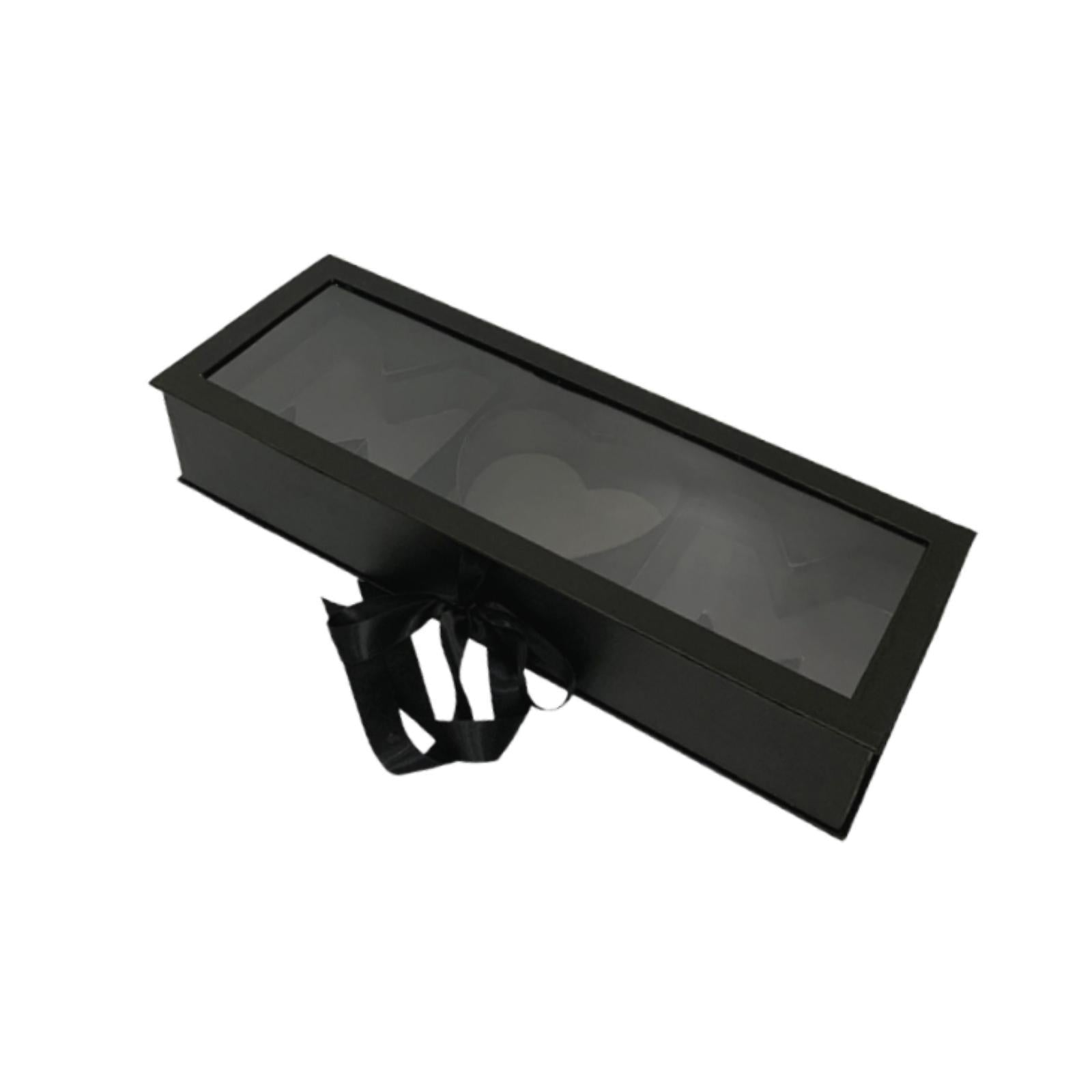 Mom Gift Flower Fillable Box Lightweight for Floral Arrangement 22x7.8x4inch Black