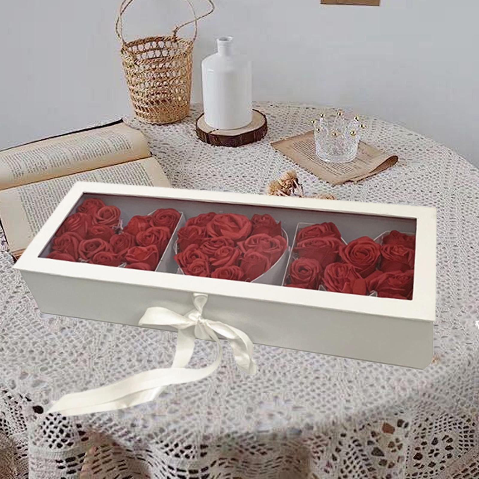 Mom Gift Flower Fillable Box Lightweight for Floral Arrangement 22x7.8x4inch White
